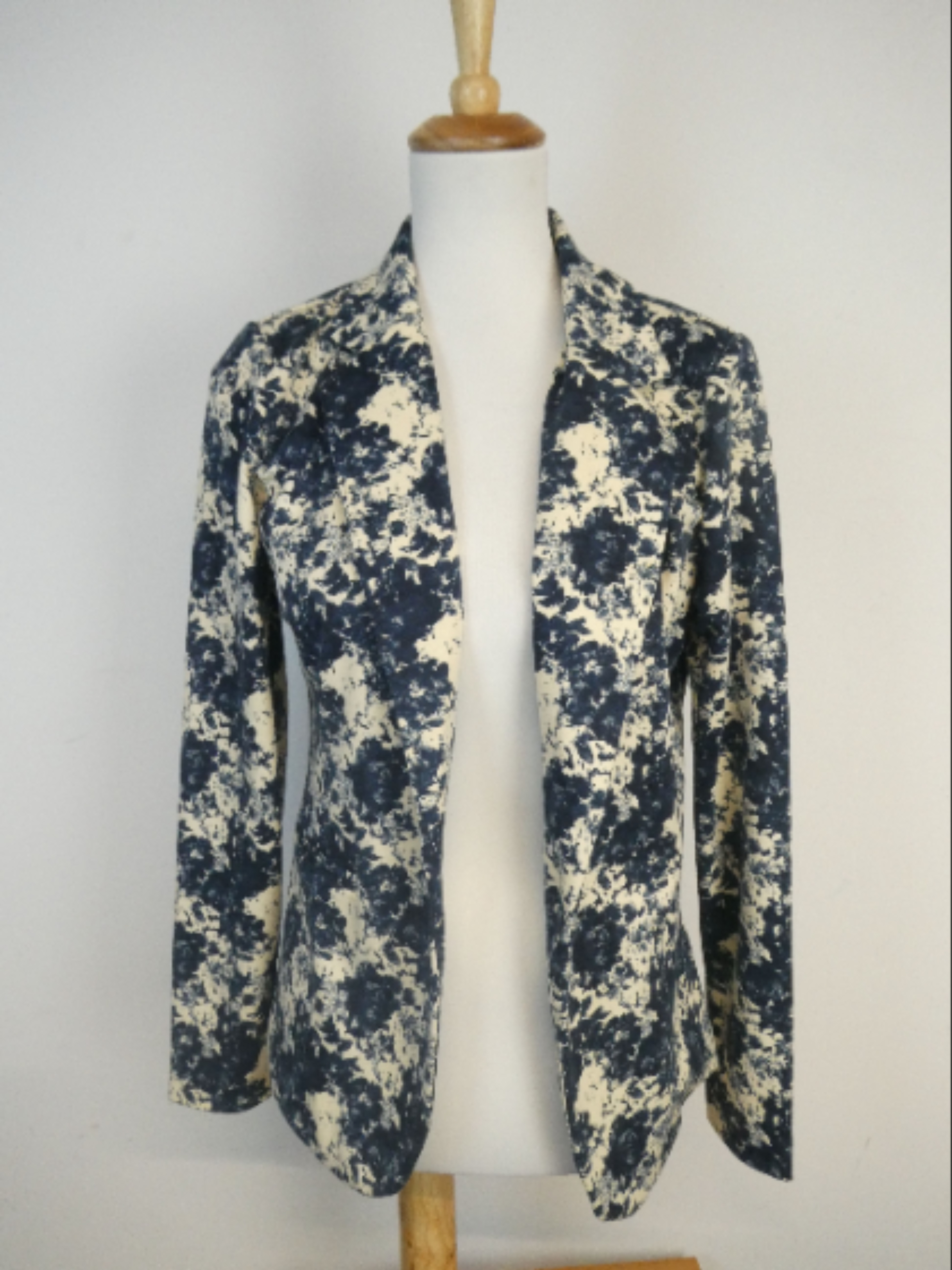 Ensemble Ichi Femme – Veste Taille M et Pantalon Taille T5, Motif Floral Bleu Marine - Photo 1