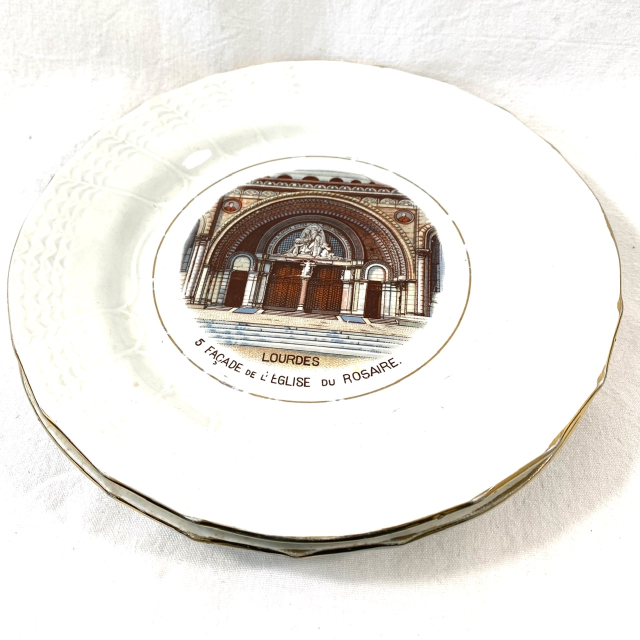 Lot de 10 assiettes - Sarreguemines thème Lourdes - Bon état - Photo 18