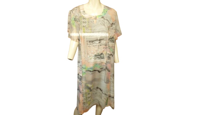 Robe voile manches volantes neuve "France Rivoire" T54 Comme neuf -  reconditionné disponible sur Label Emmaüs