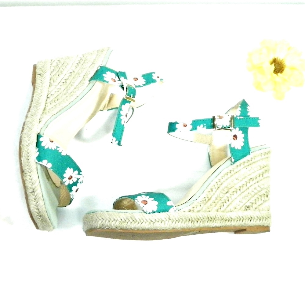 Sandales Femme Vertes Fleuries RAND BE Pointure 36 Bon état - Vue 3 - 