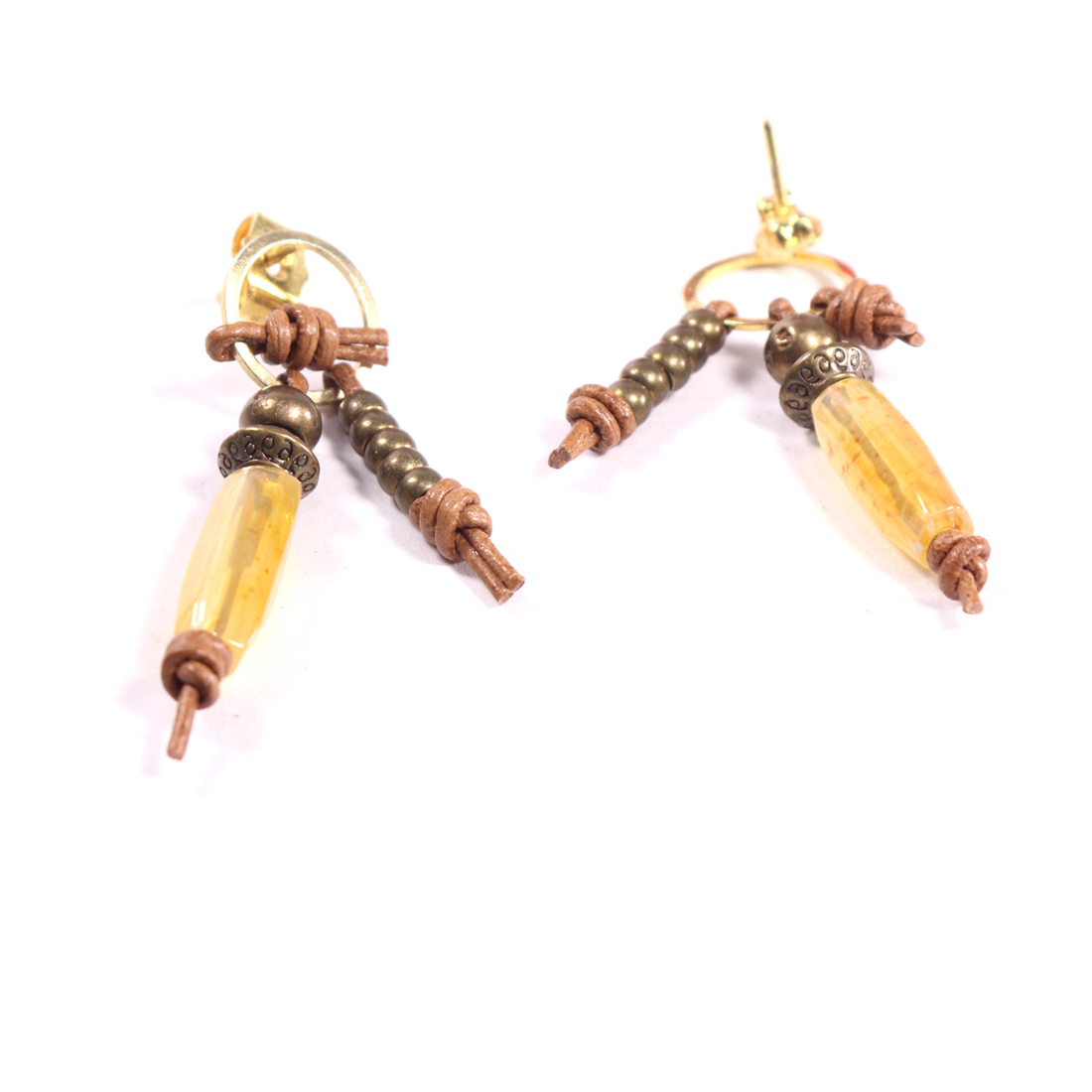 Collier multi-rang noix de coco + boucles d'oreille  - Vue 3 - 