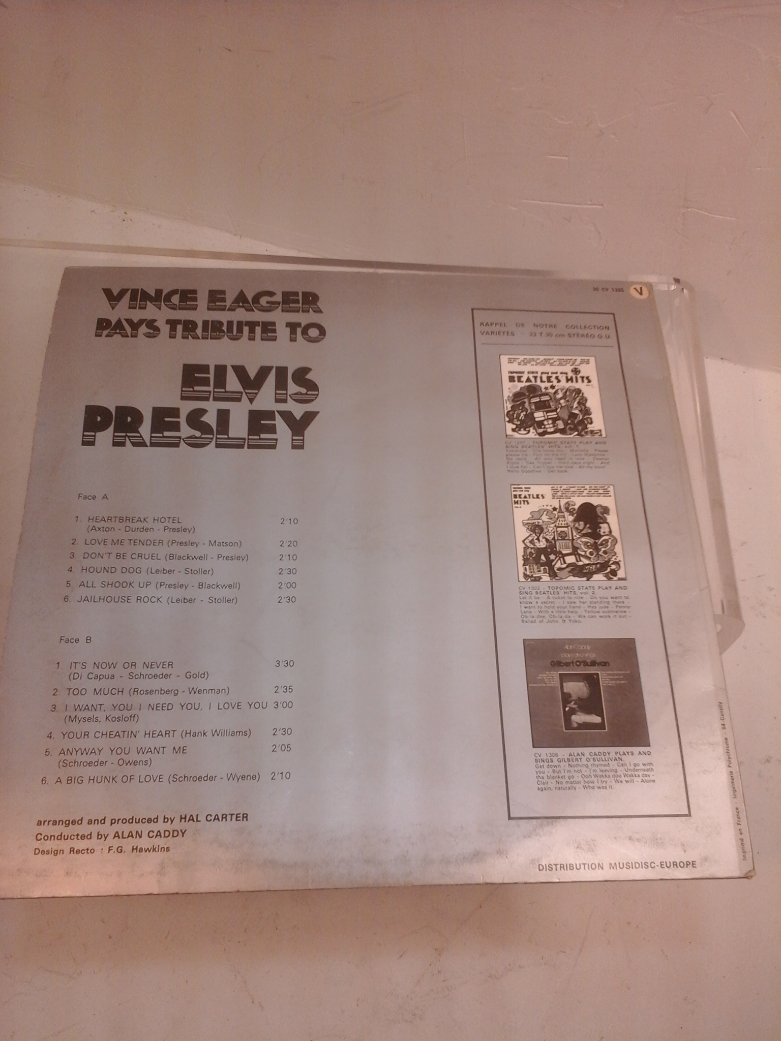 Disque vinyleb 33 T Vince Eager-Pays tribute to Elvis Presley-Album vintage rock'n'roll stereo G.U Très bon état - Vue 2 - 