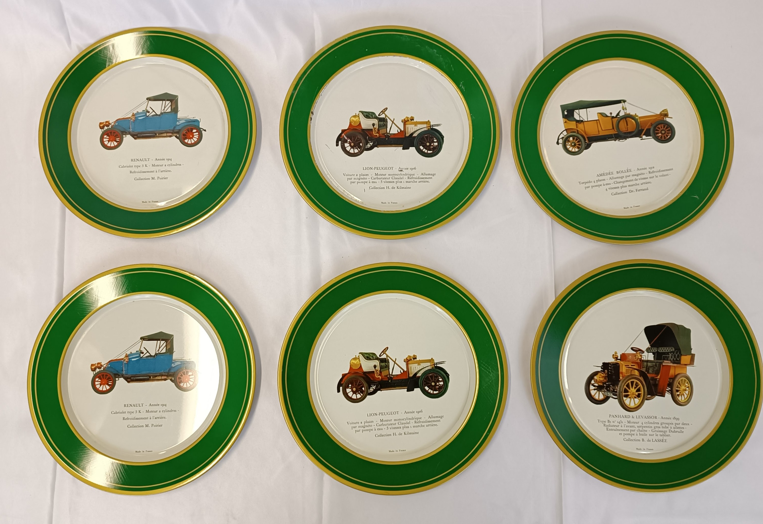 Acheter Lot de 6 assiettes publicitaires en métal État correct - 12,00 € Lot de 6 assiettes publicitaires en métal État correct - reconditionné disponible sur Label Emmaüs