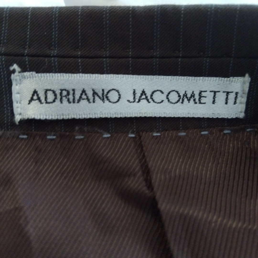 Adriano Jacometti - veste taupe à rayures en polyester - Taille 46/48 ( estimée) - Photo 3