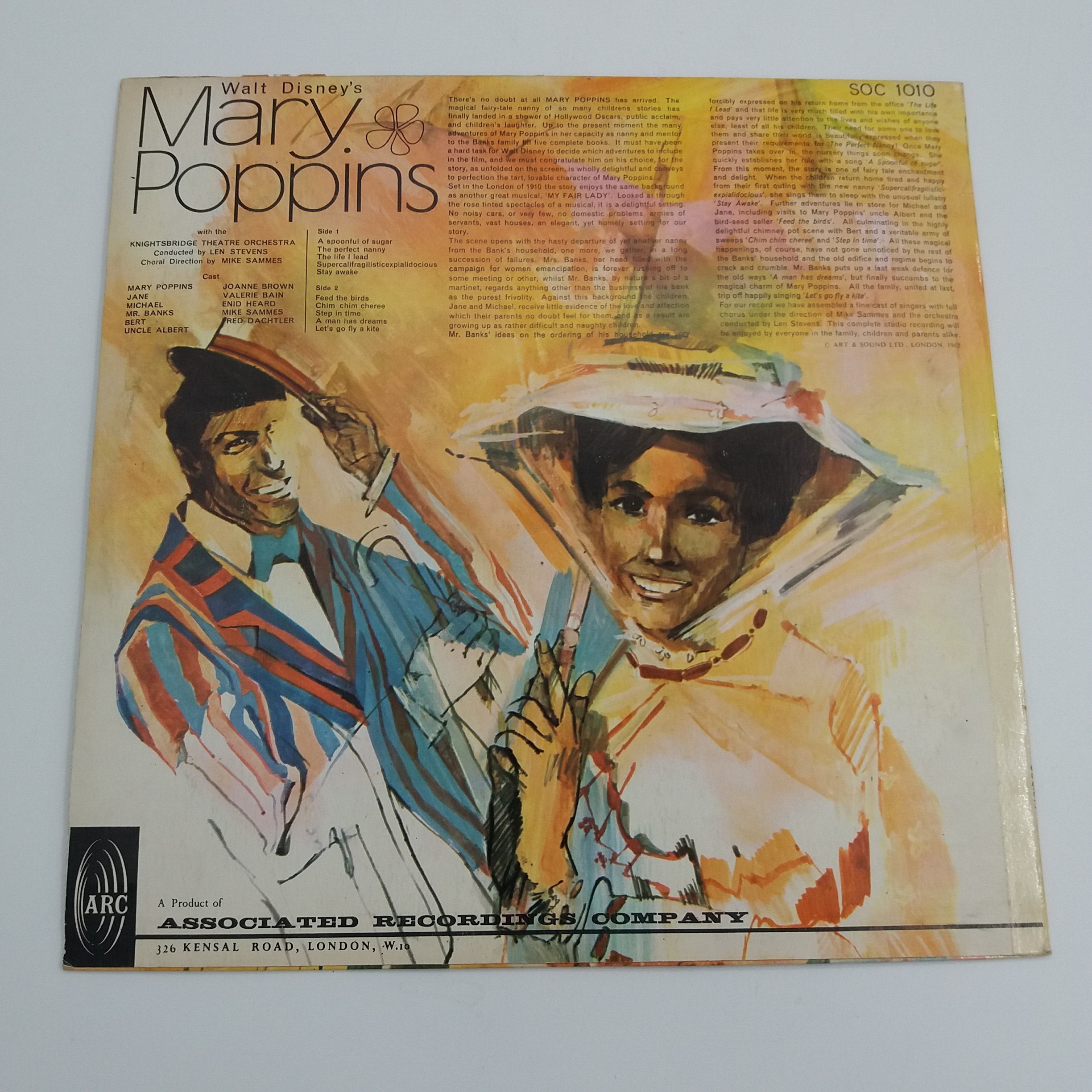 Disque vinyle 33 tr Mary Poppins Walt Disney par le Knightsbridge Theatre Orchestra 1965. ARC. Bon état - Vue 2 - 