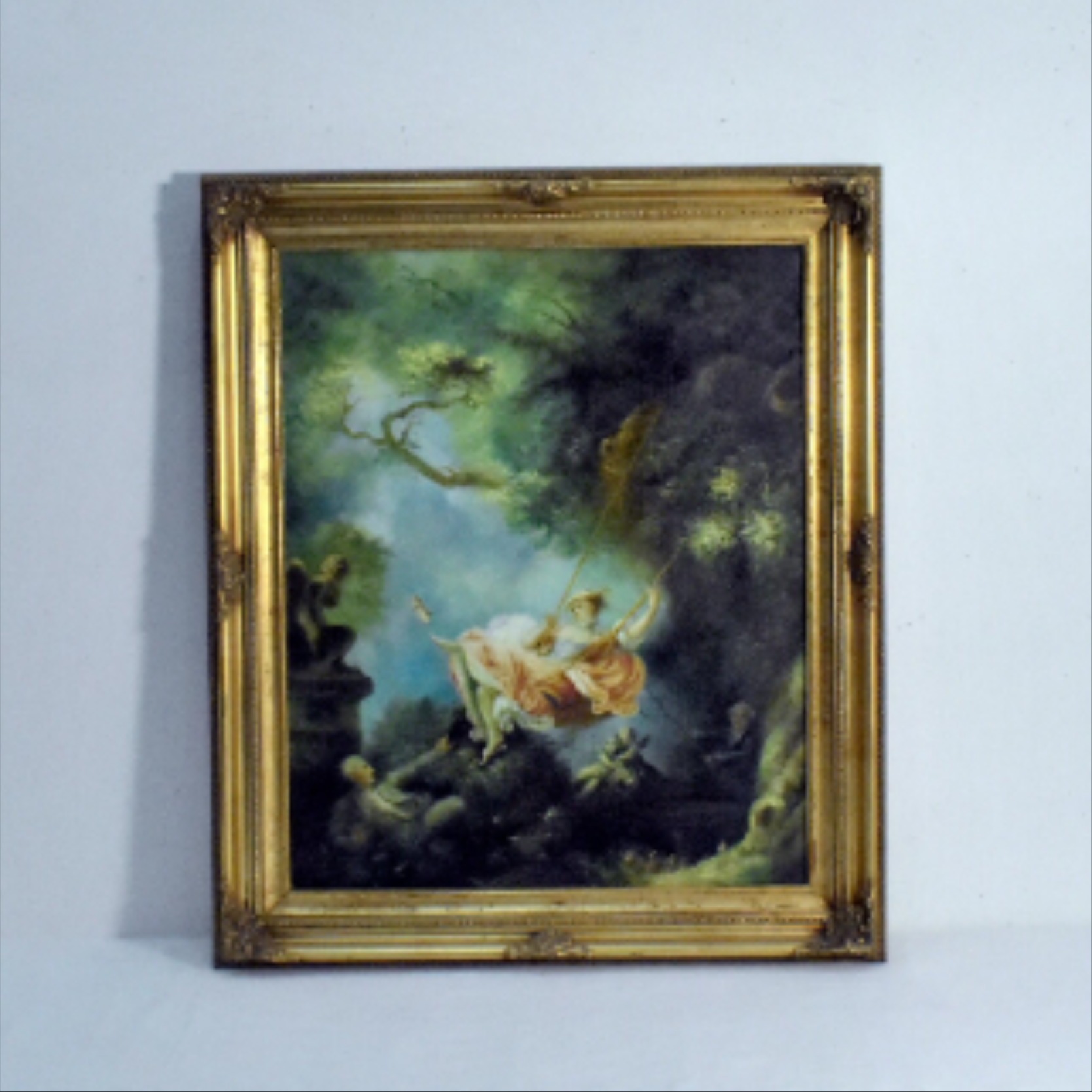 Les Hasards Heureux de l'Escarpolette par Fragonard - Copie Signée Eckart Bon état -  reconditionné disponible sur Label Emmaüs
