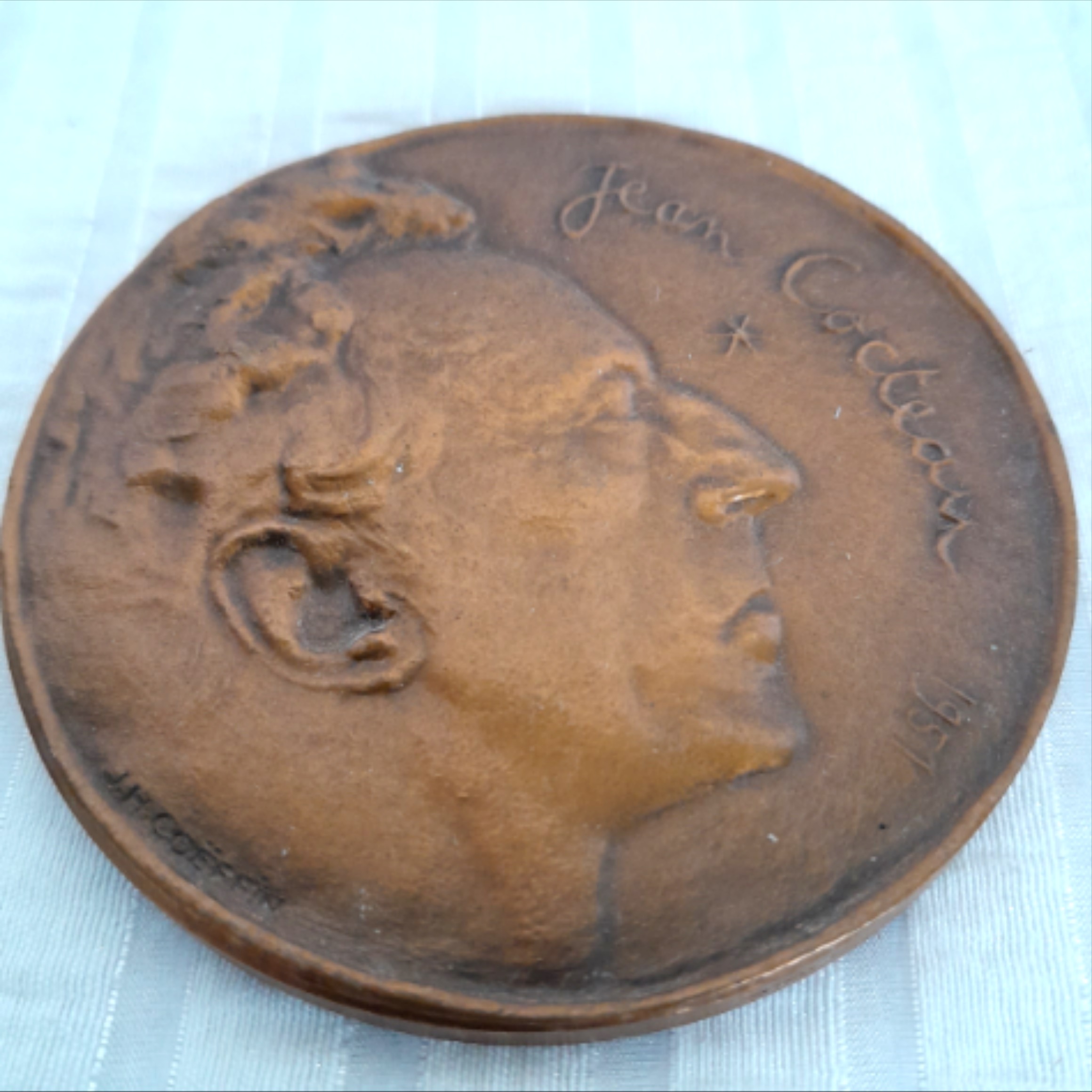 Médaille JEAN COCTEAU 1951, en BRONZE - Photo 2