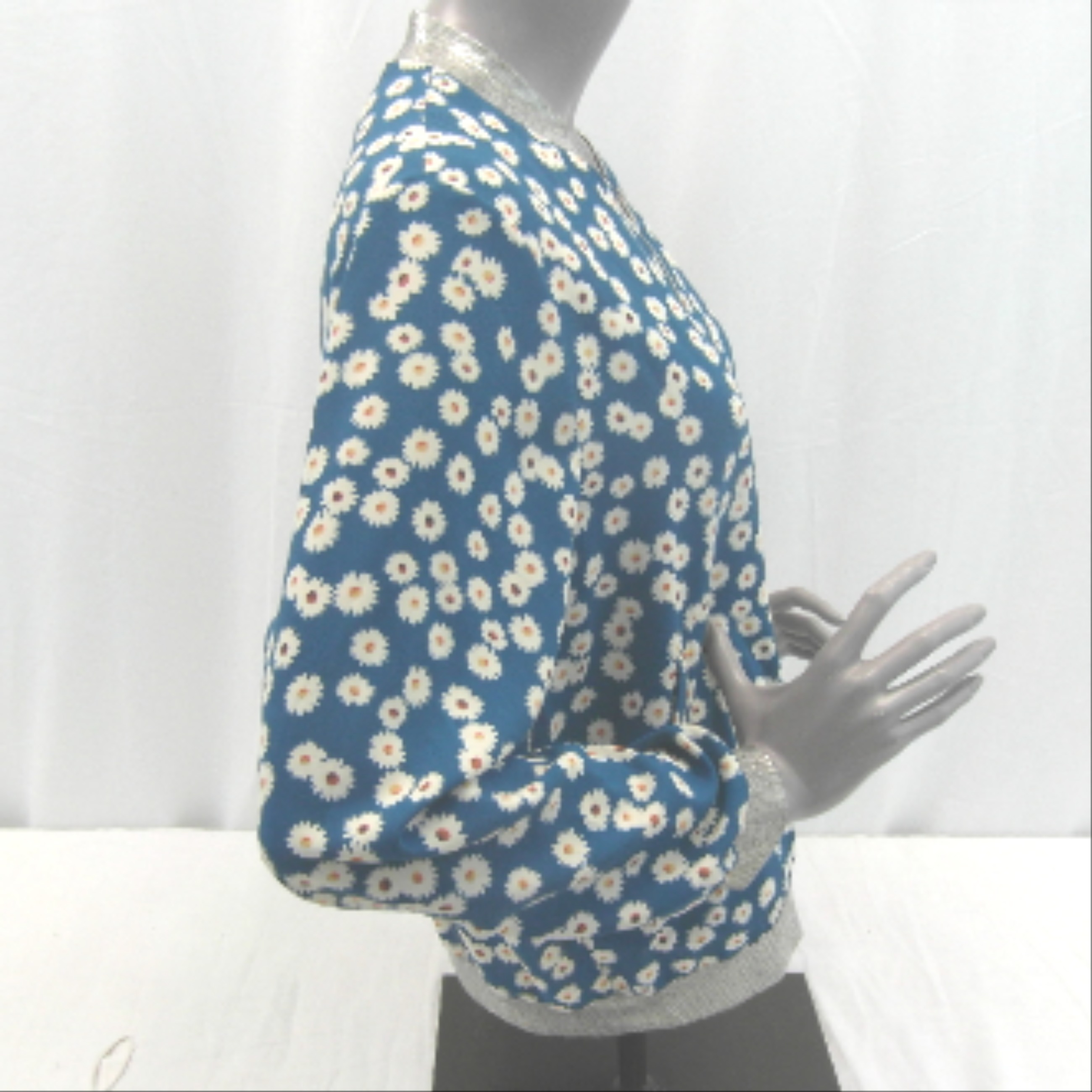 Veste bleue motifs floral It hippie taille M - Photo 1