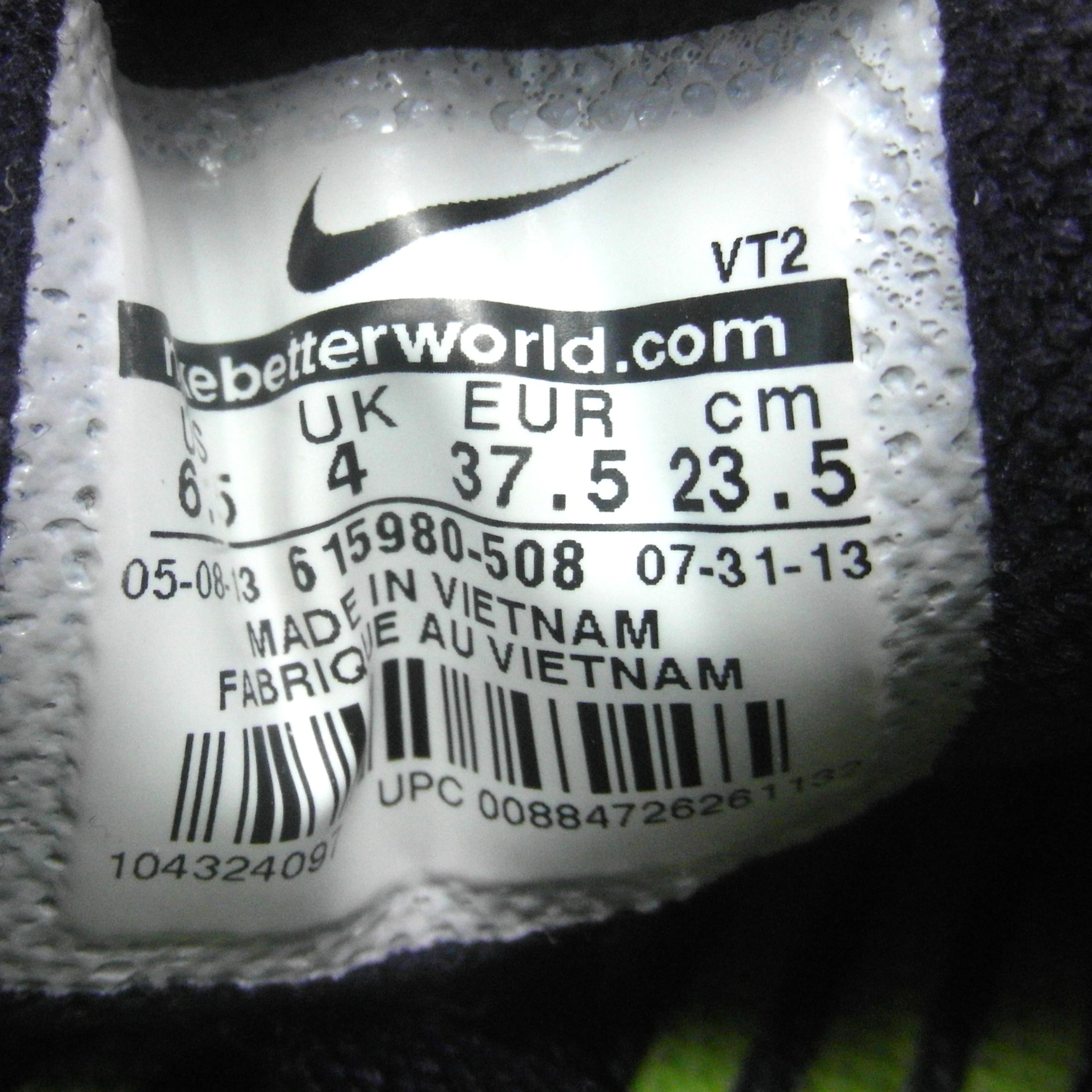 Baskets de running violettes foncé et jaune fluo Nike lunarglide 5 taille 37,5 - Photo 4