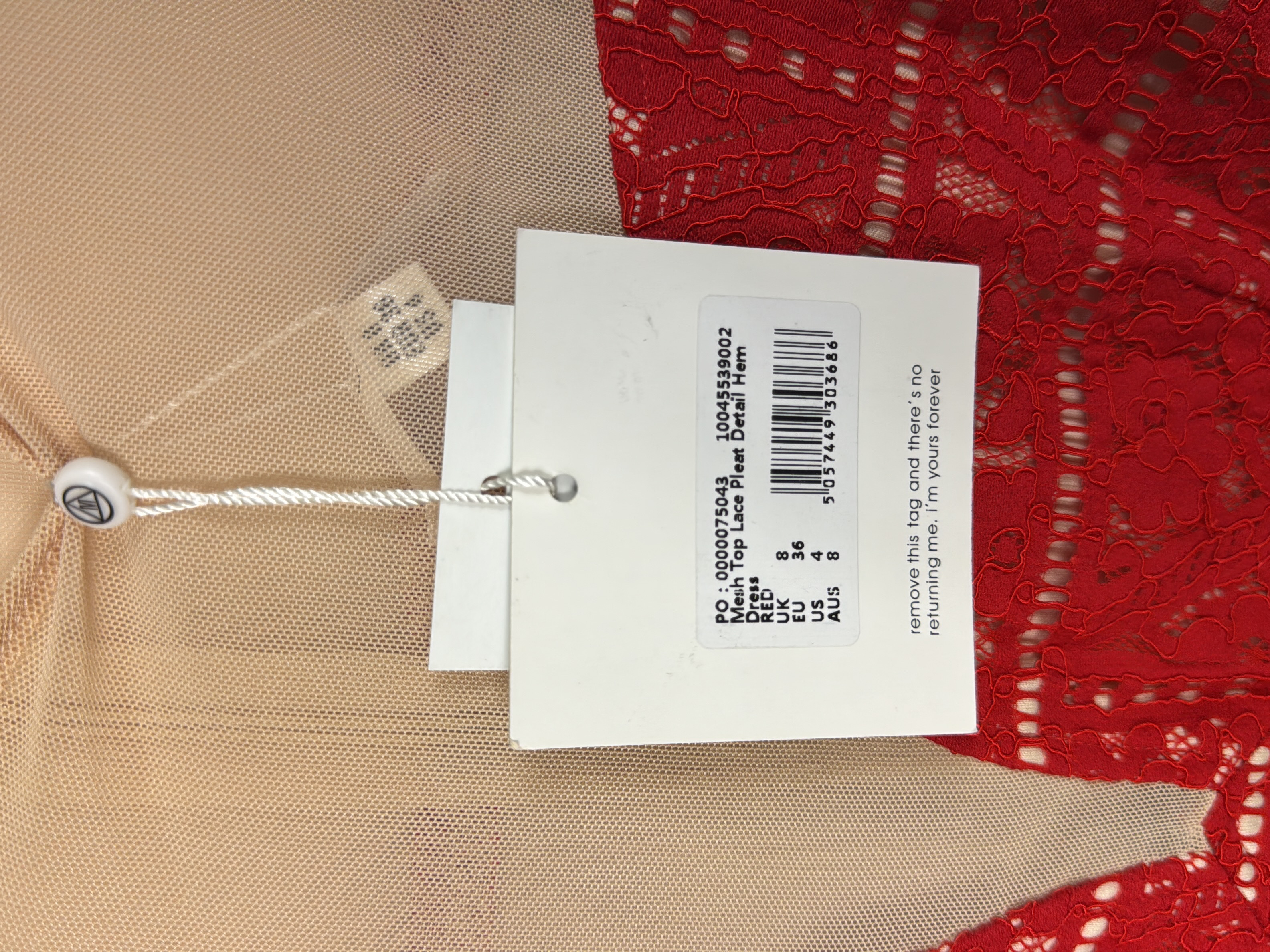 Missguided robe rouge dentelle tulle S - Photo 5