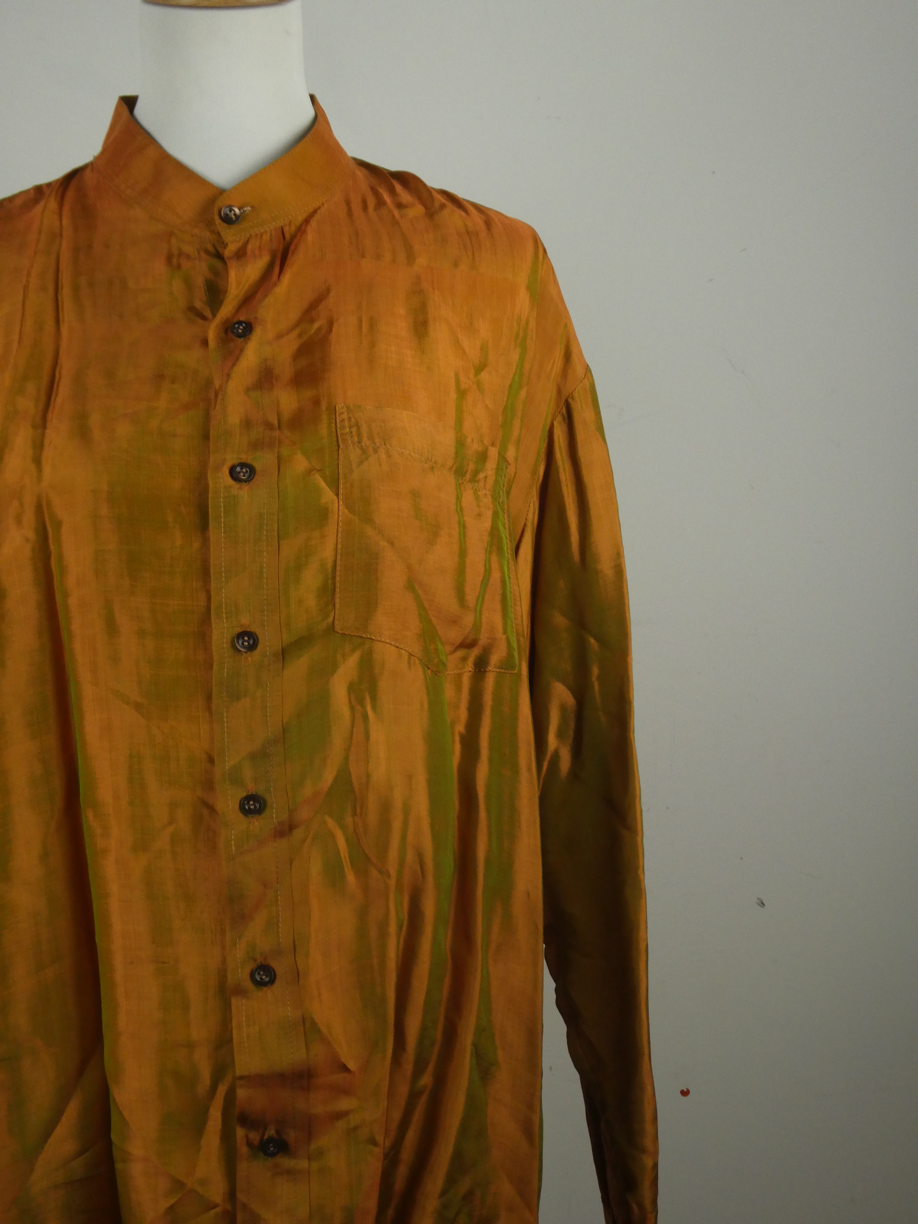 Sytan chemise manches longues encolure mao effet irisé - Taille XL - Photo 6