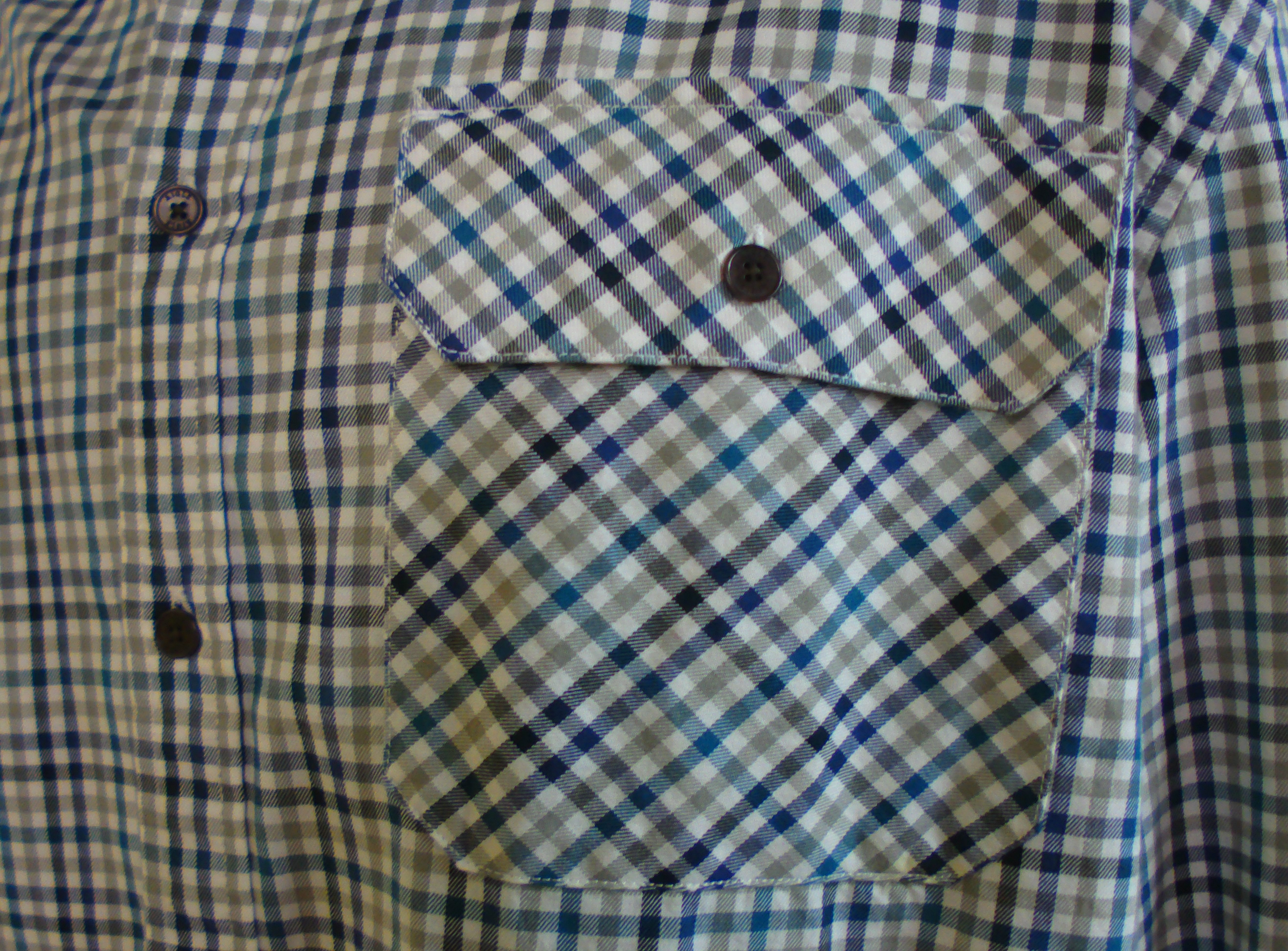 Chemise homme AIGLE, petit carreaux bleu vert, taille 3 XL - Photo 3