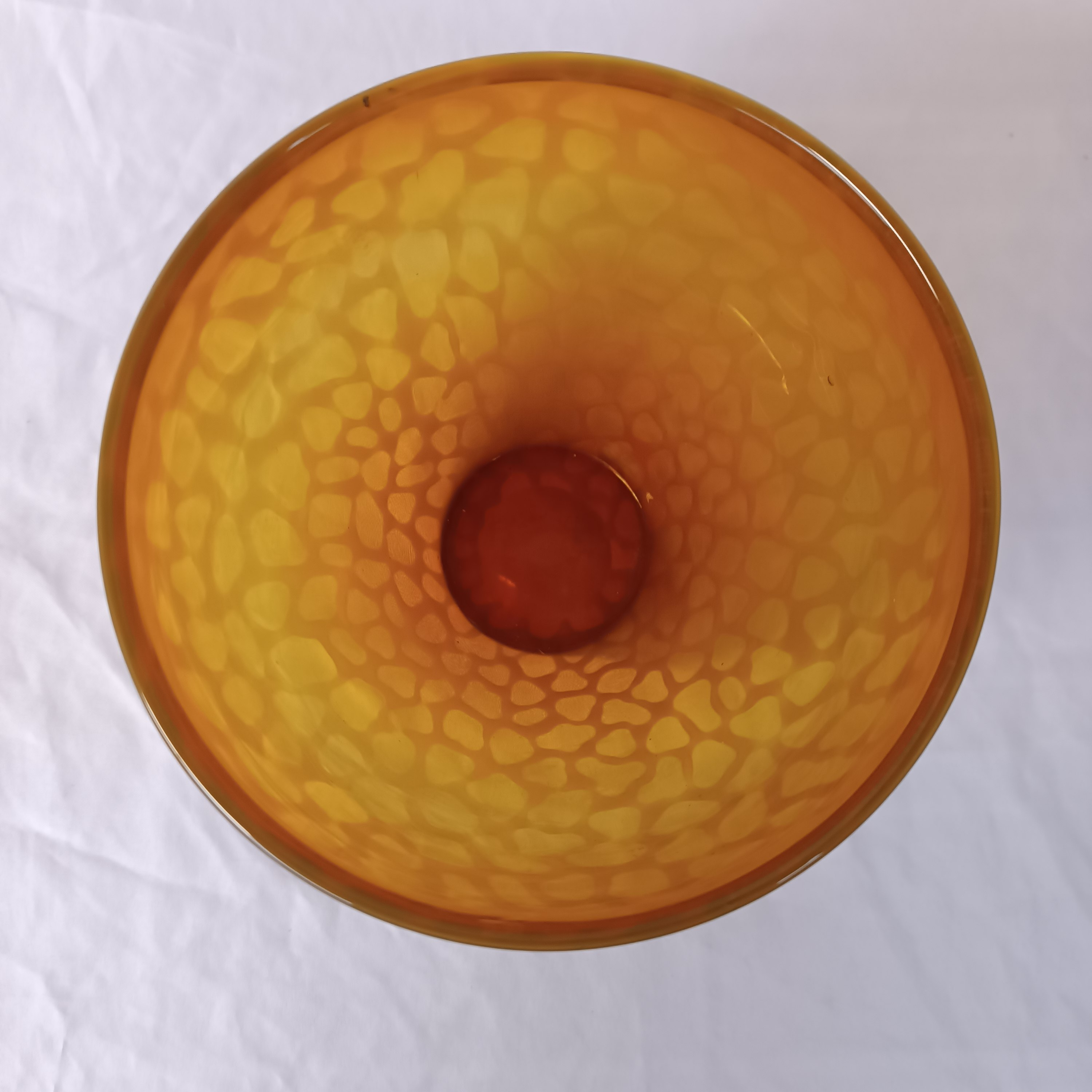 Vase vintage en verre soufflé , à motif écaille de tortue - État correct - Photo 4