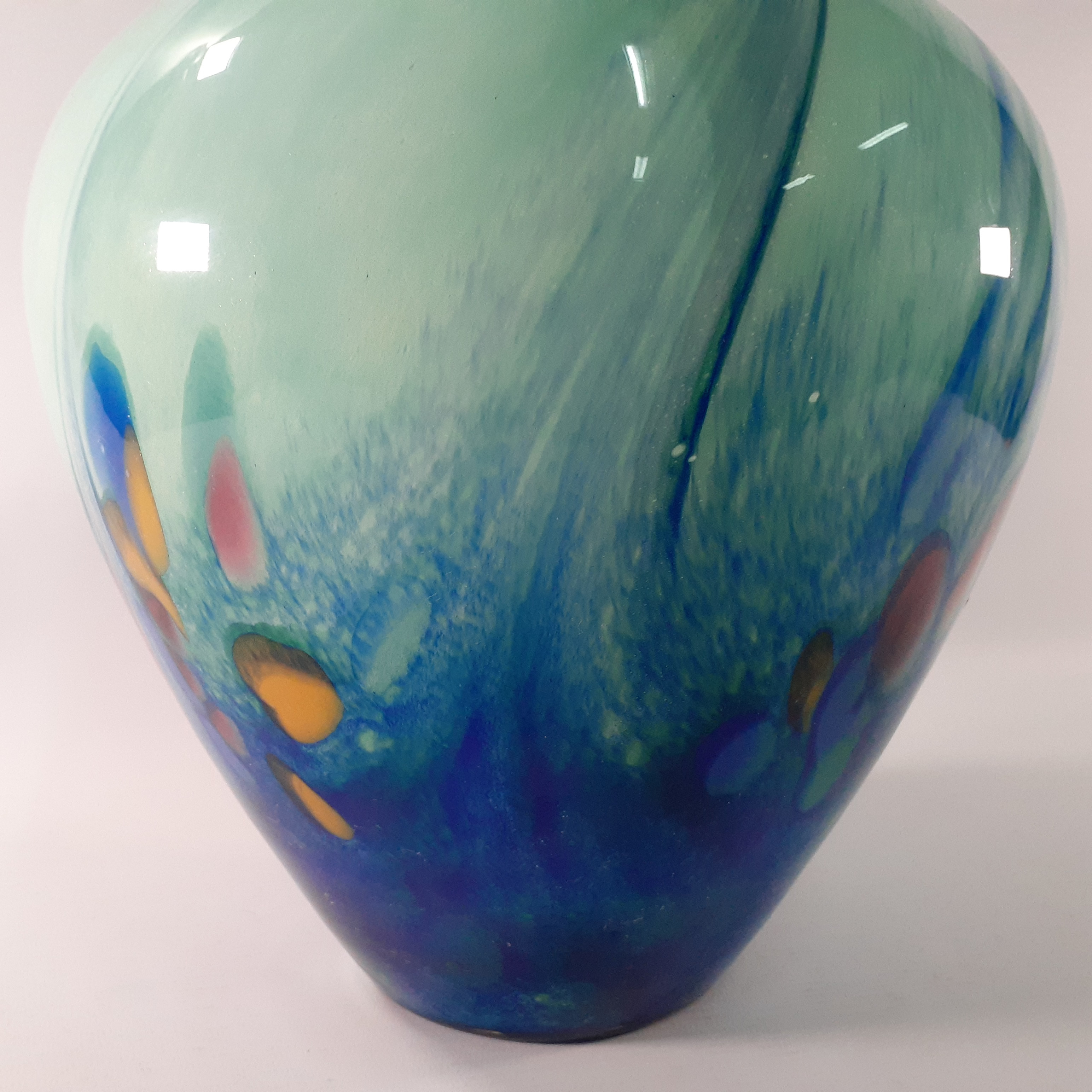 Très beau et grand vase en verre soufflé à inclusions - Photo 10