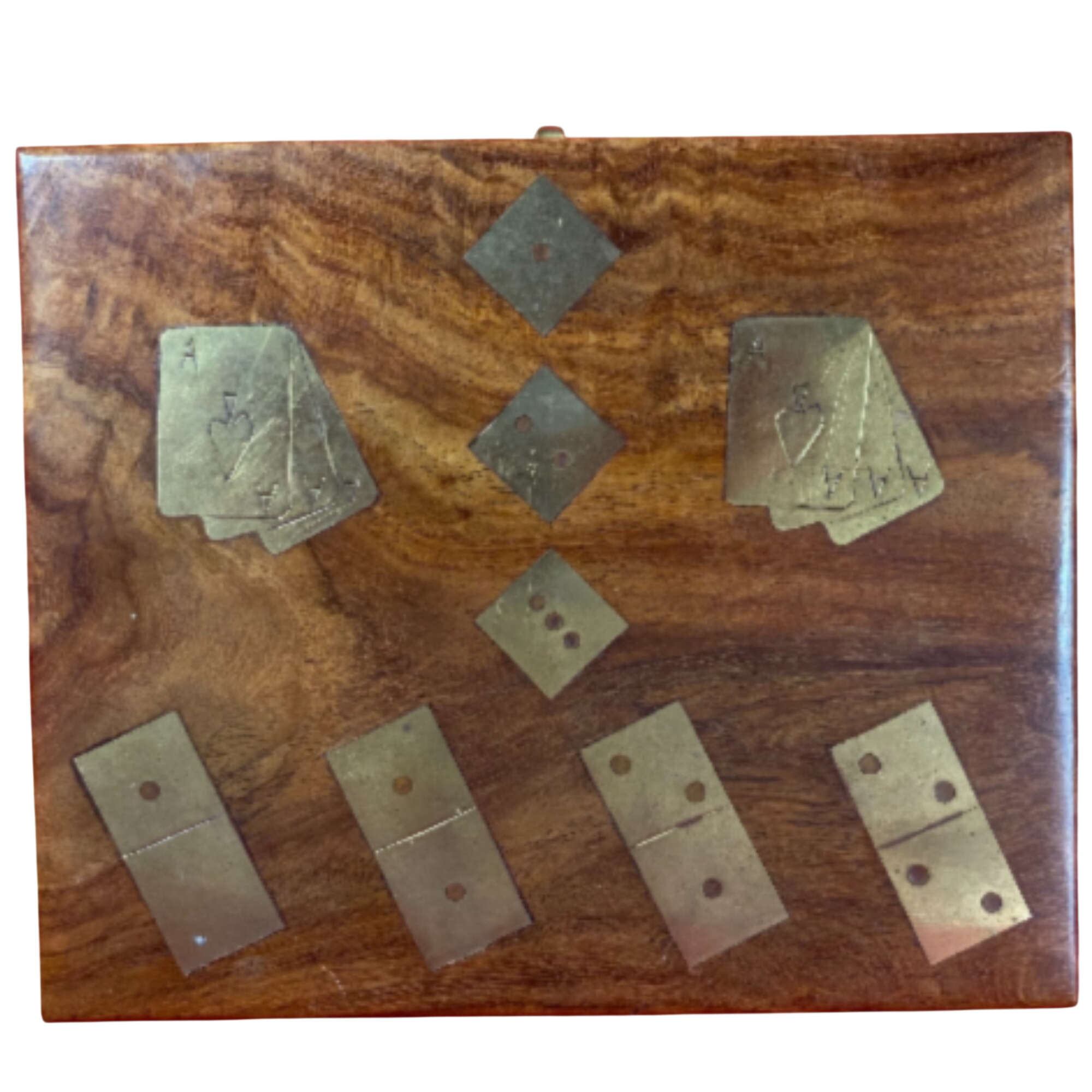 Coffret de Jeu en Bois et laiton doré Bon état -  reconditionné disponible sur Label Emmaüs
