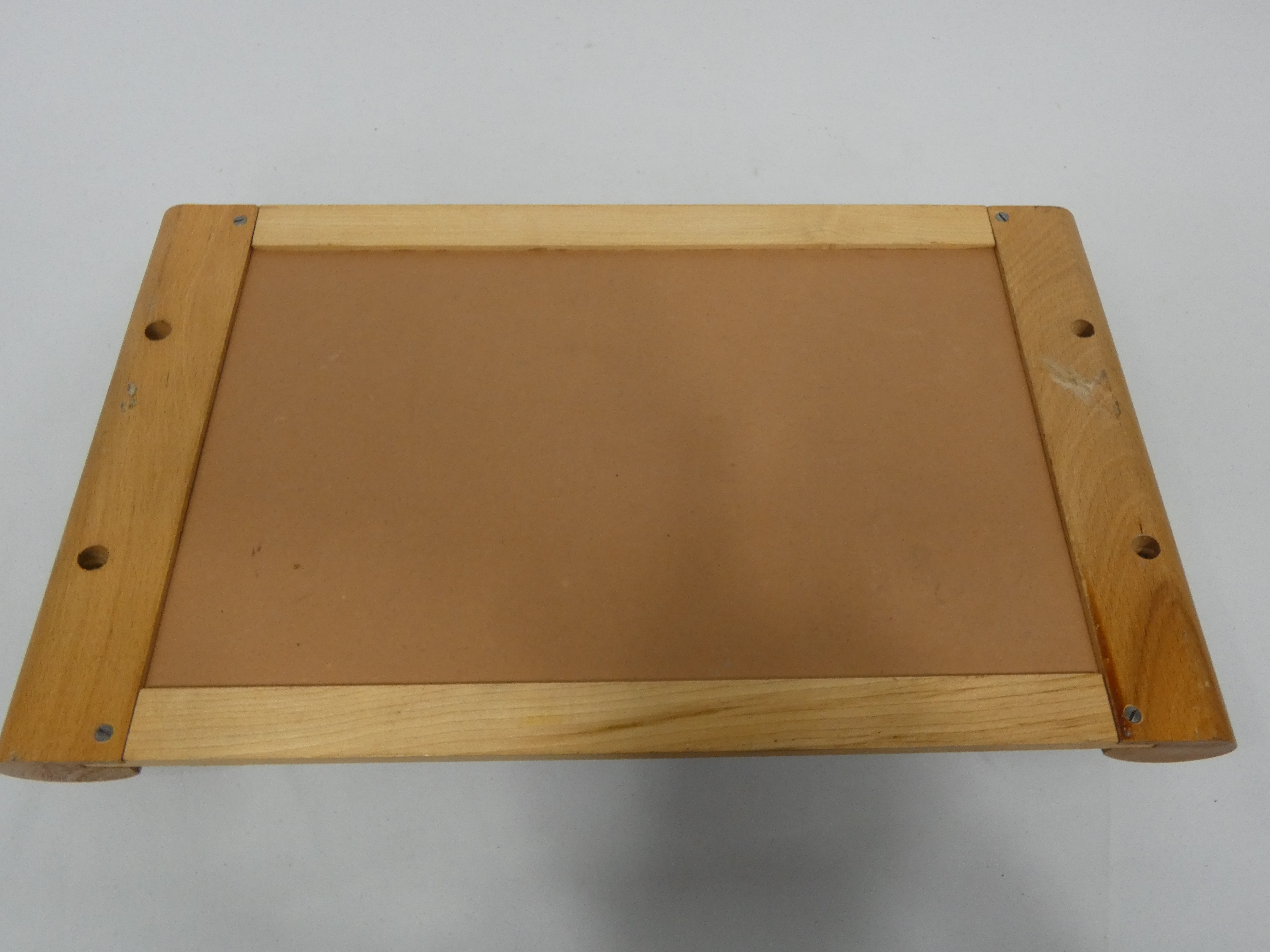 Plateau de service vintage en bois décor tulipe signé DOPE - Photo 5