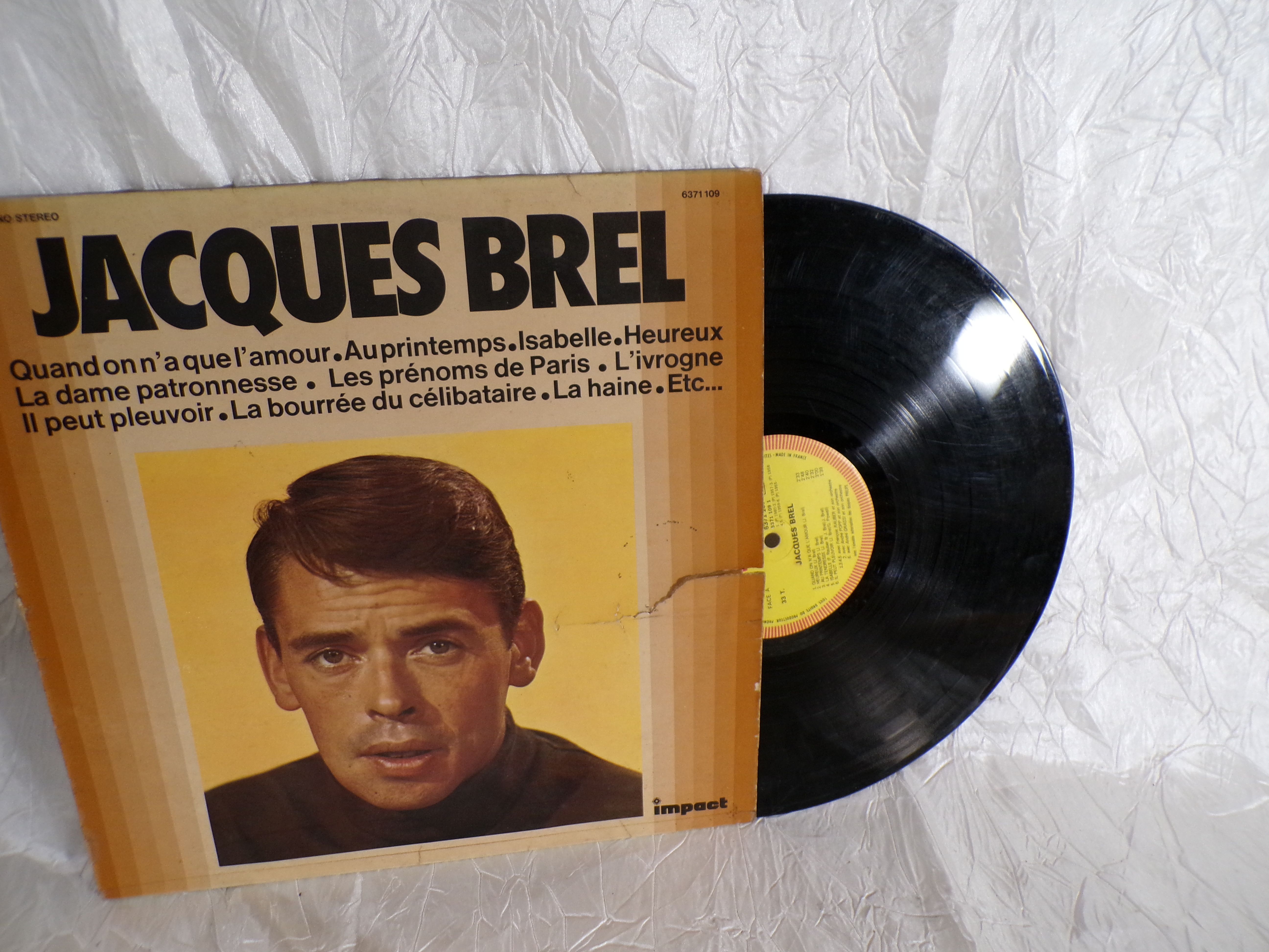 Voir photo 2 de Vinyle Jacques Brel Vinyle Jacques Brel Bon état - Vue 2 -