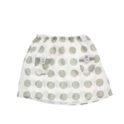 Jupe blanche à pois kaki -Fille- 3 SUISSES Collection -Taille 2ans - Photo 1