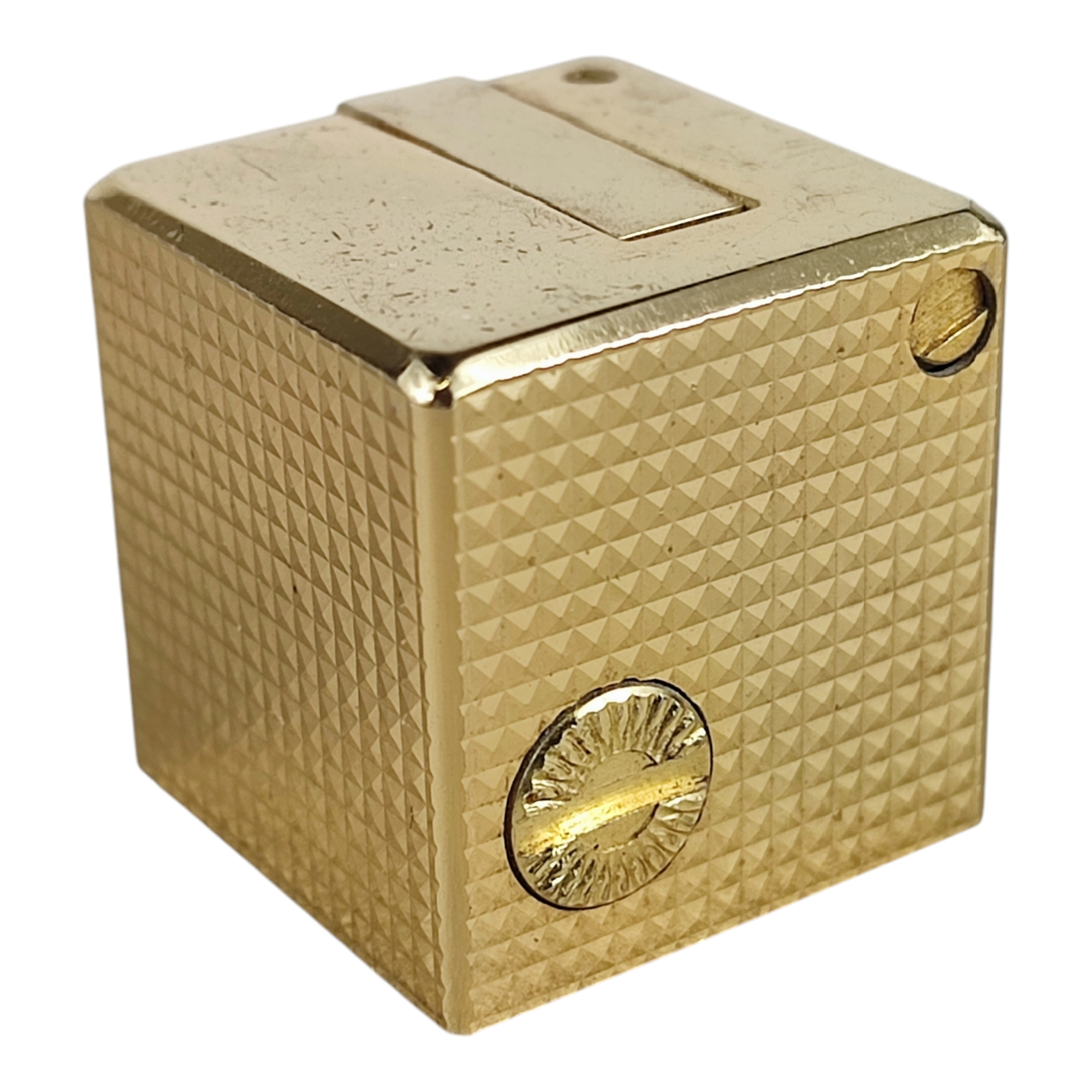 Briquet cube IPPAG DICE en métal doré Bon état - Vue 2 - 