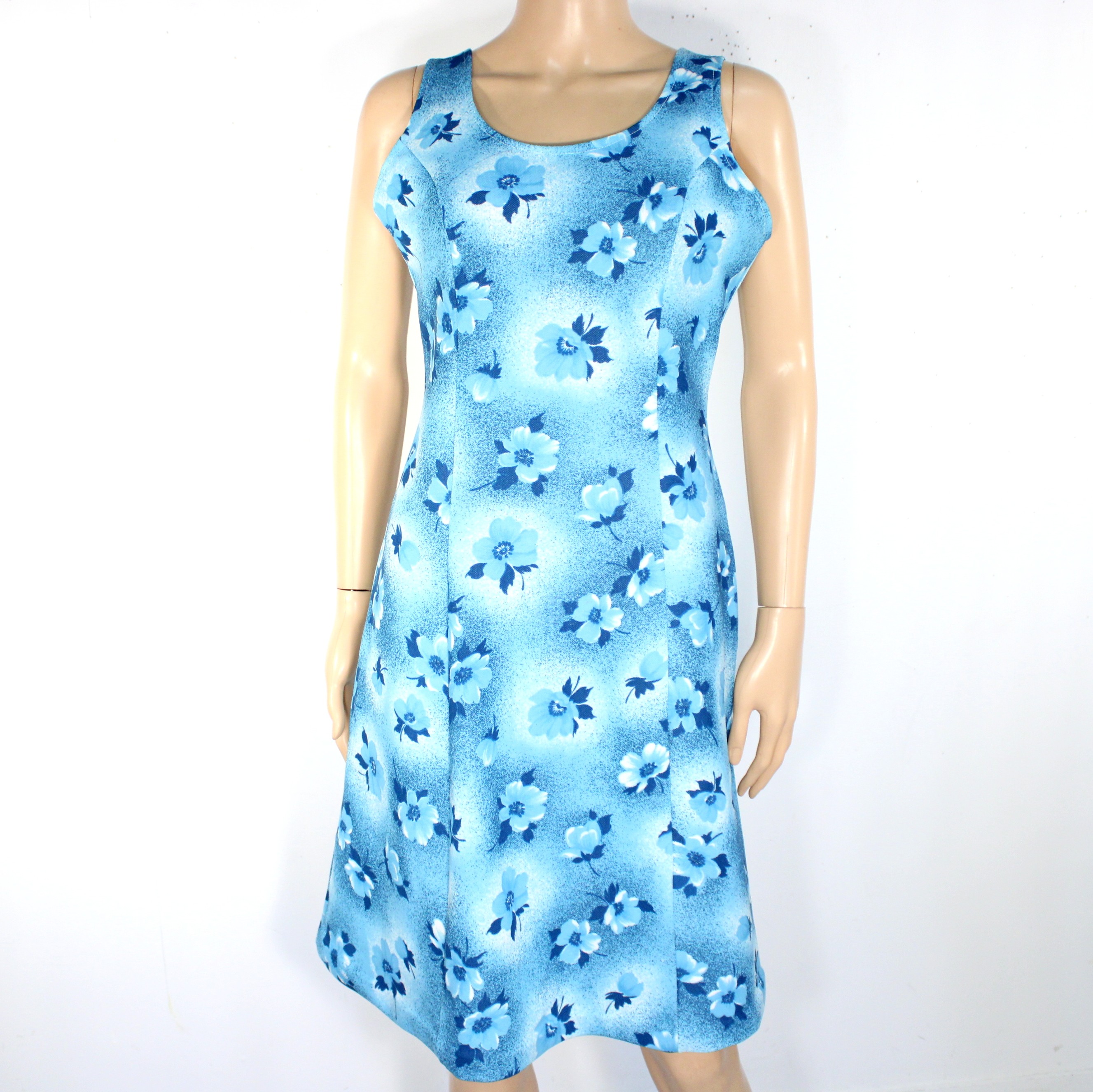 Robe Vintage Bleue Fleuris Taille Estimée XL - Photo 0