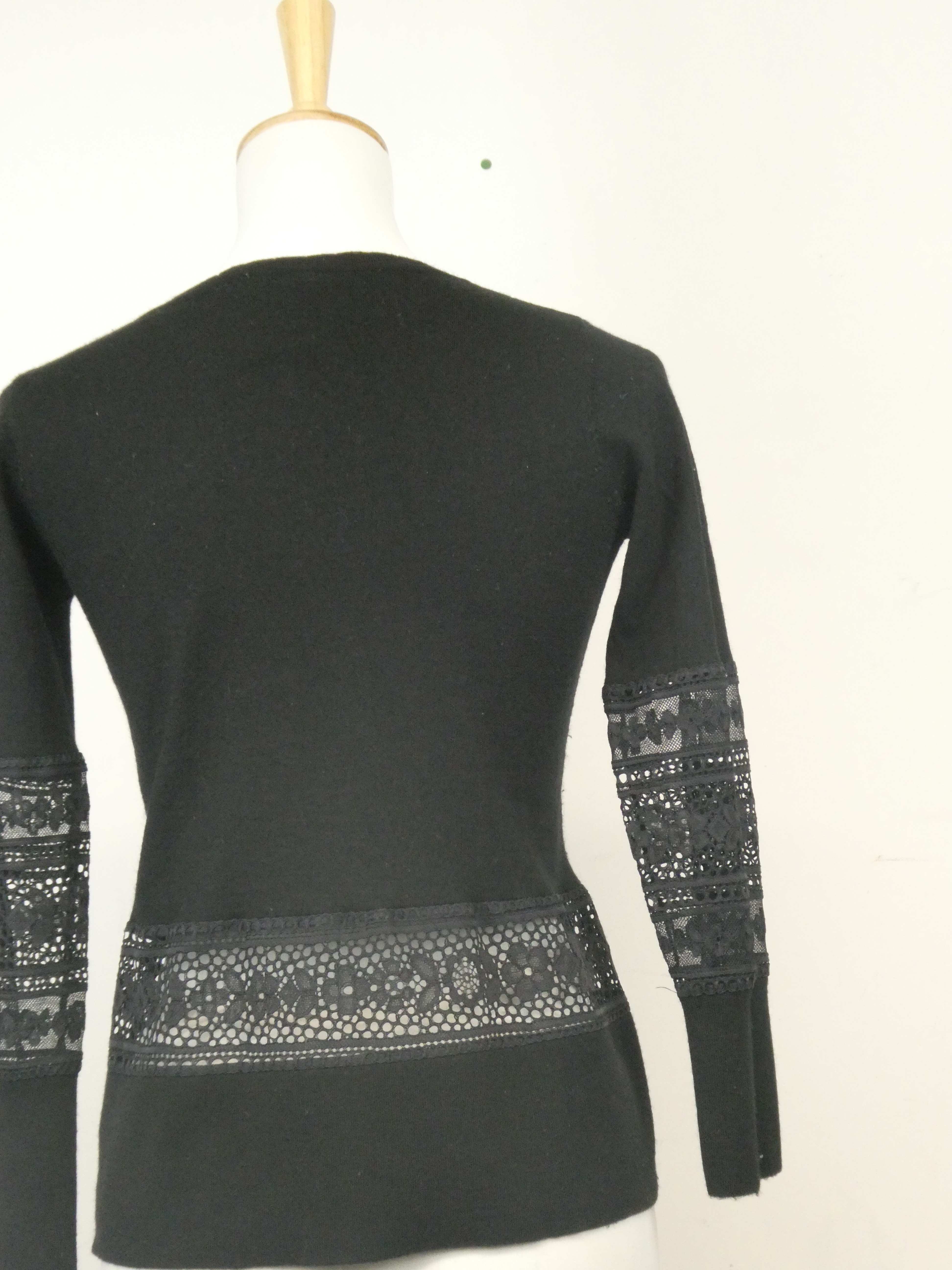 Claudie Pierlot t-shirt manches longues dentelle encolure V - Taille S/1 - Photo 8