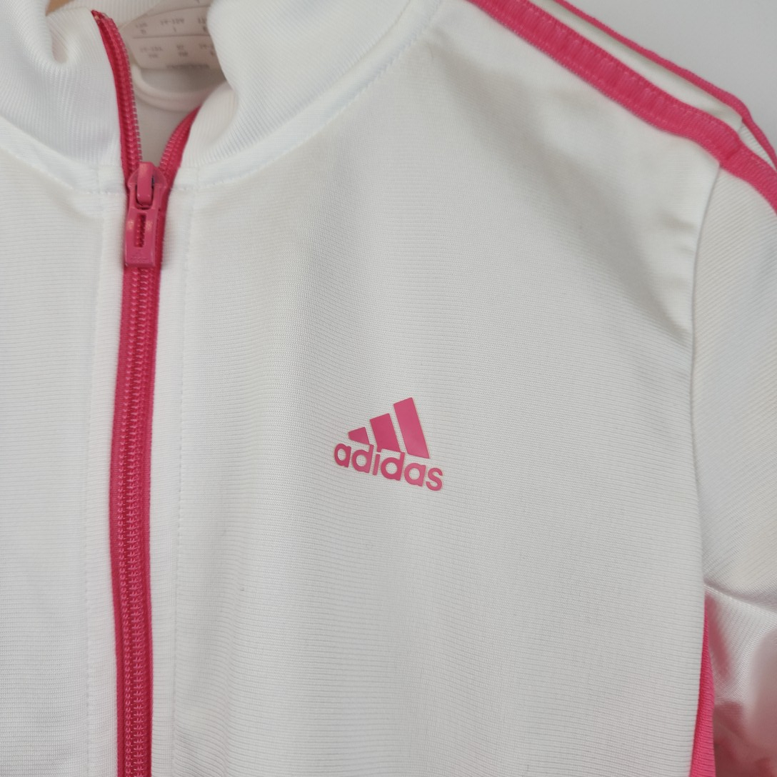 Adidas - Gilet blanc/ rose 100% polyester - Taille 14/15 ans Très bon état - Vue 2 - 