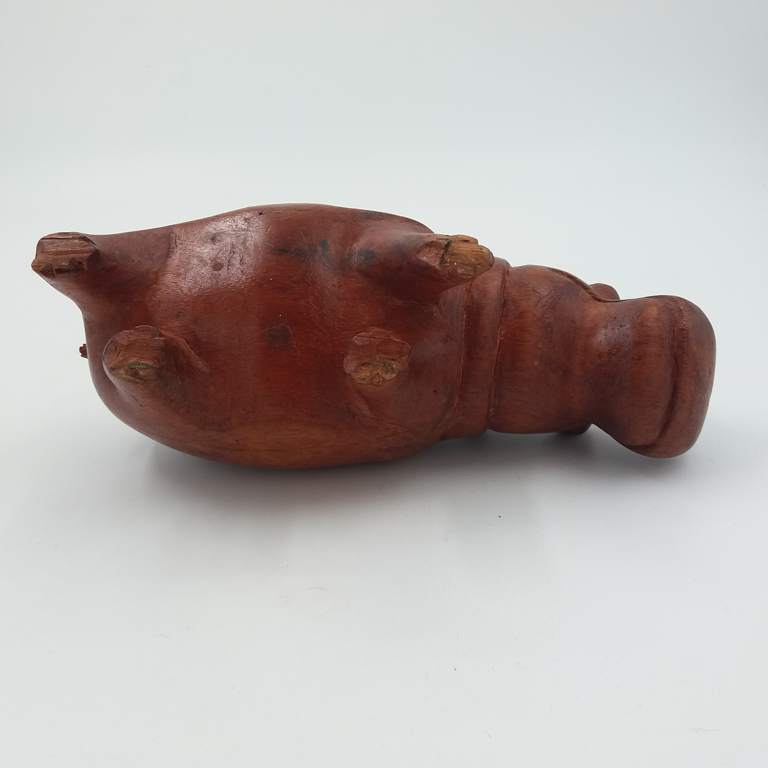 Sculpture d’hippopotame en bois artisanat - Photo 3