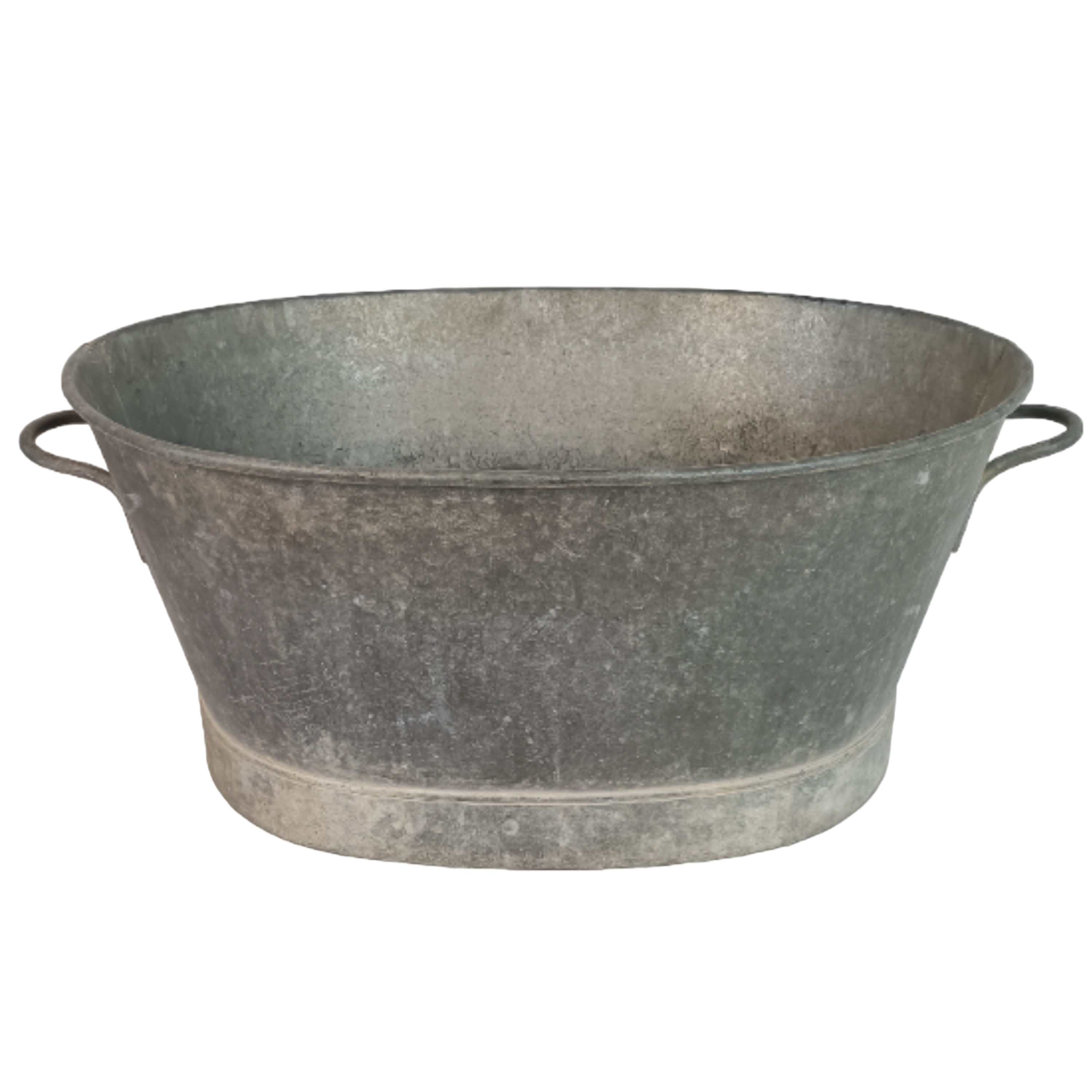 Bassine en zinc ancienne forme ovale avec 2 poignées Bon état -  reconditionné disponible sur Label Emmaüs