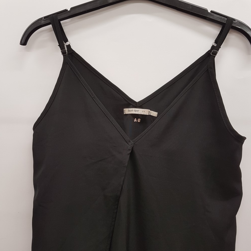 Robe longue noire à fines bretelles - DOUBLE AGENT - Taille XS  - Vue 4 - 