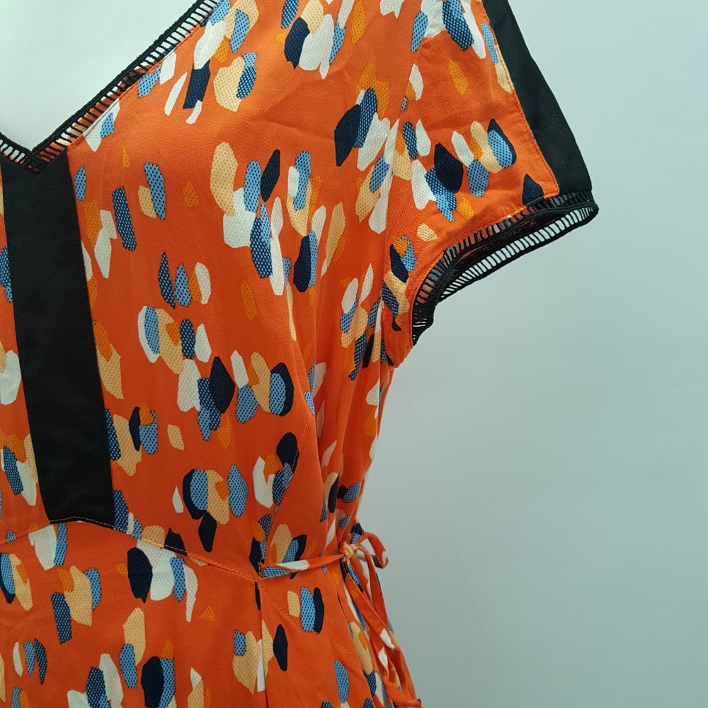 Robe orange vif imprimée - MISS CAPTAIN - Taille 38 - Photo 3