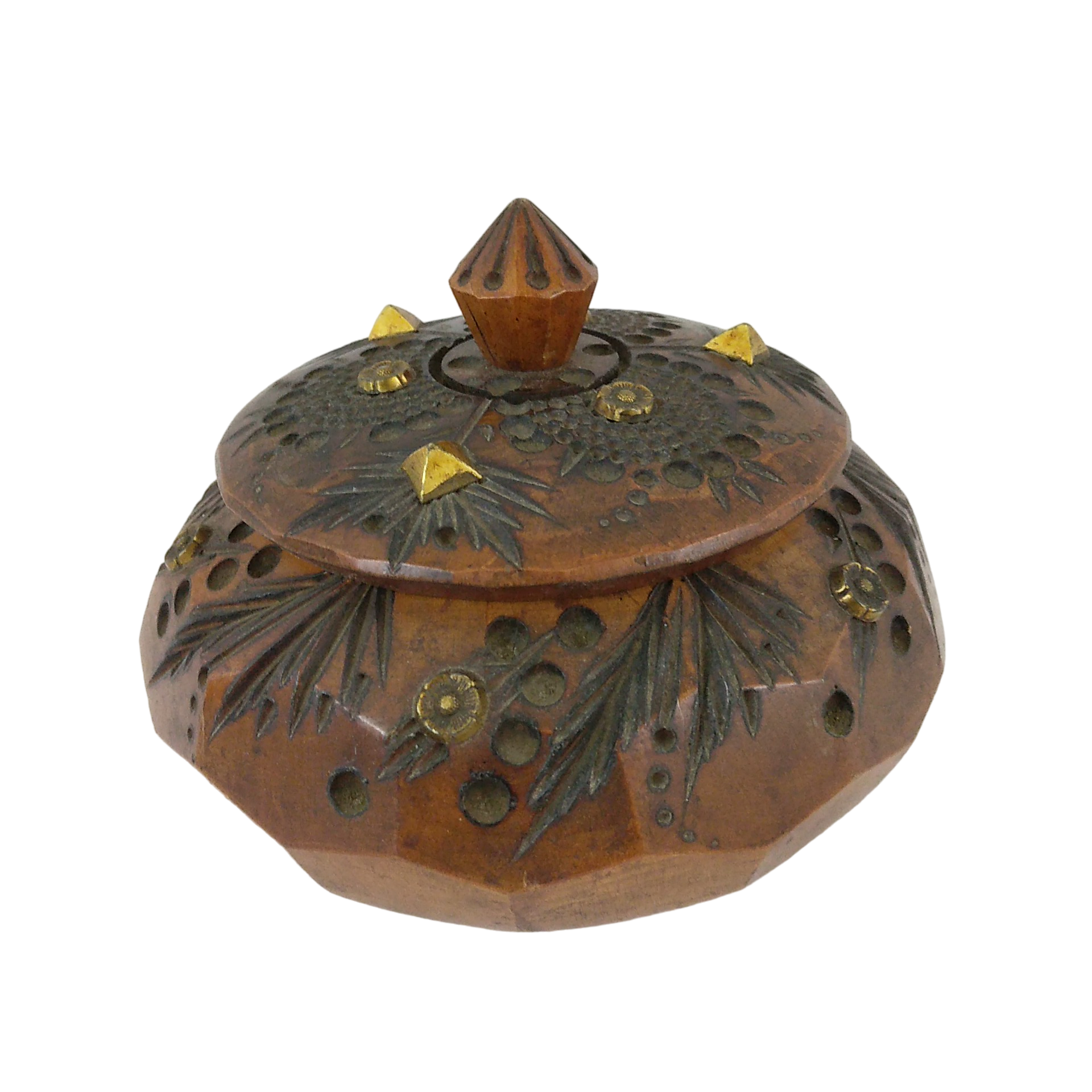 Boîte en bois sculptée 15 cm - Photo 0