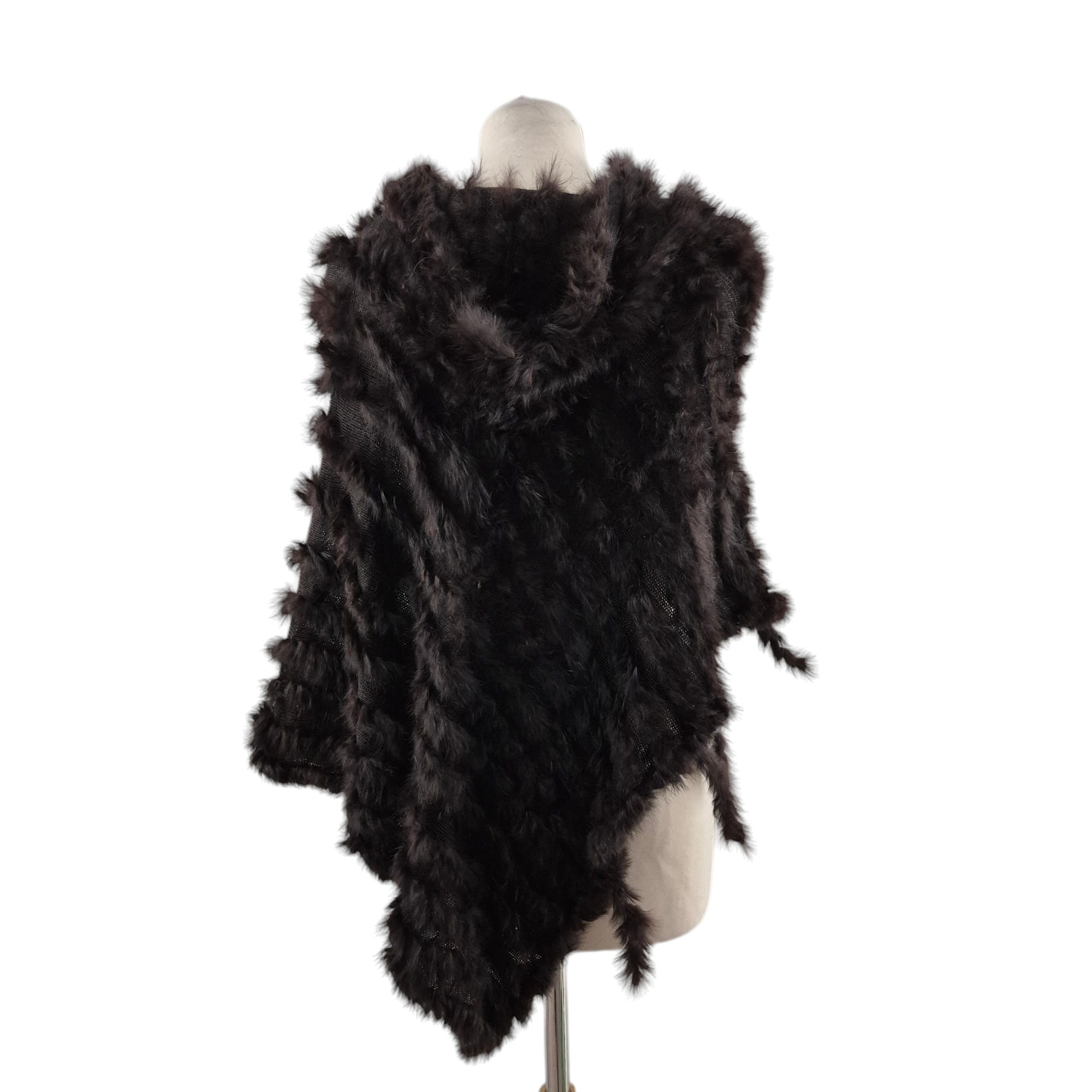 Poncho neuf en fourrure de lapin - TU Comme neuf - Vue 5 - 