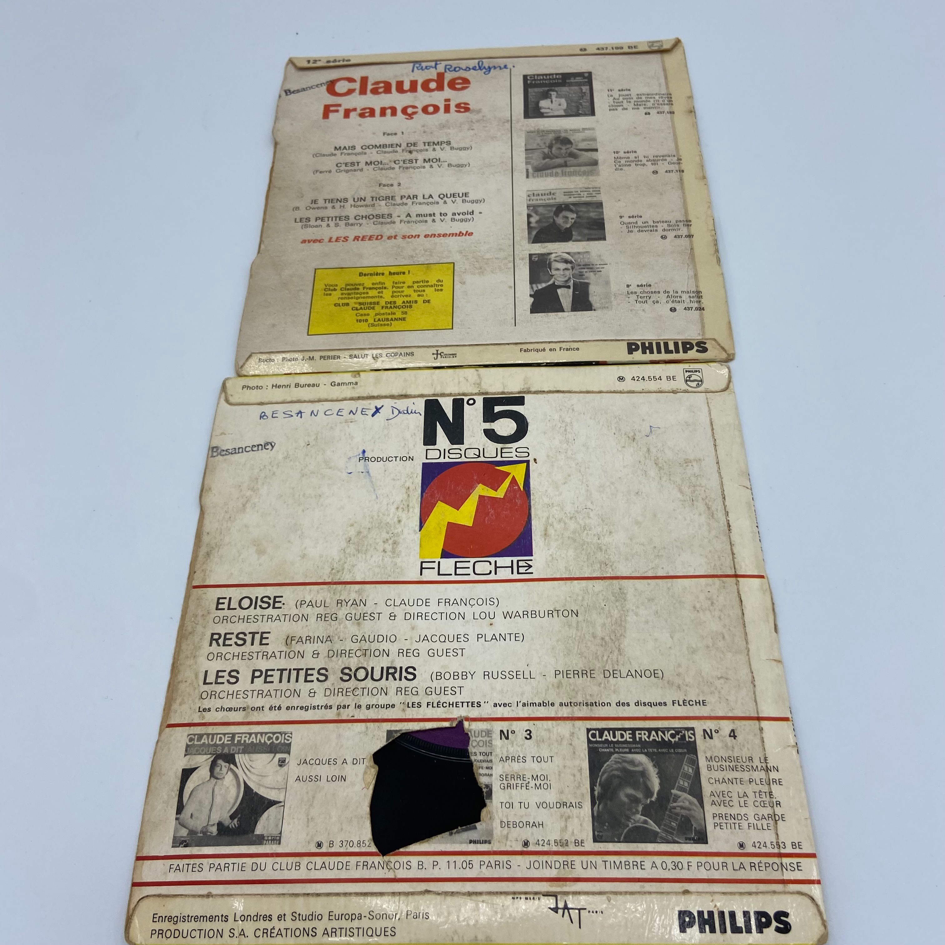 Lot 2 Vinyles Claude François État correct - Vue 2 - 