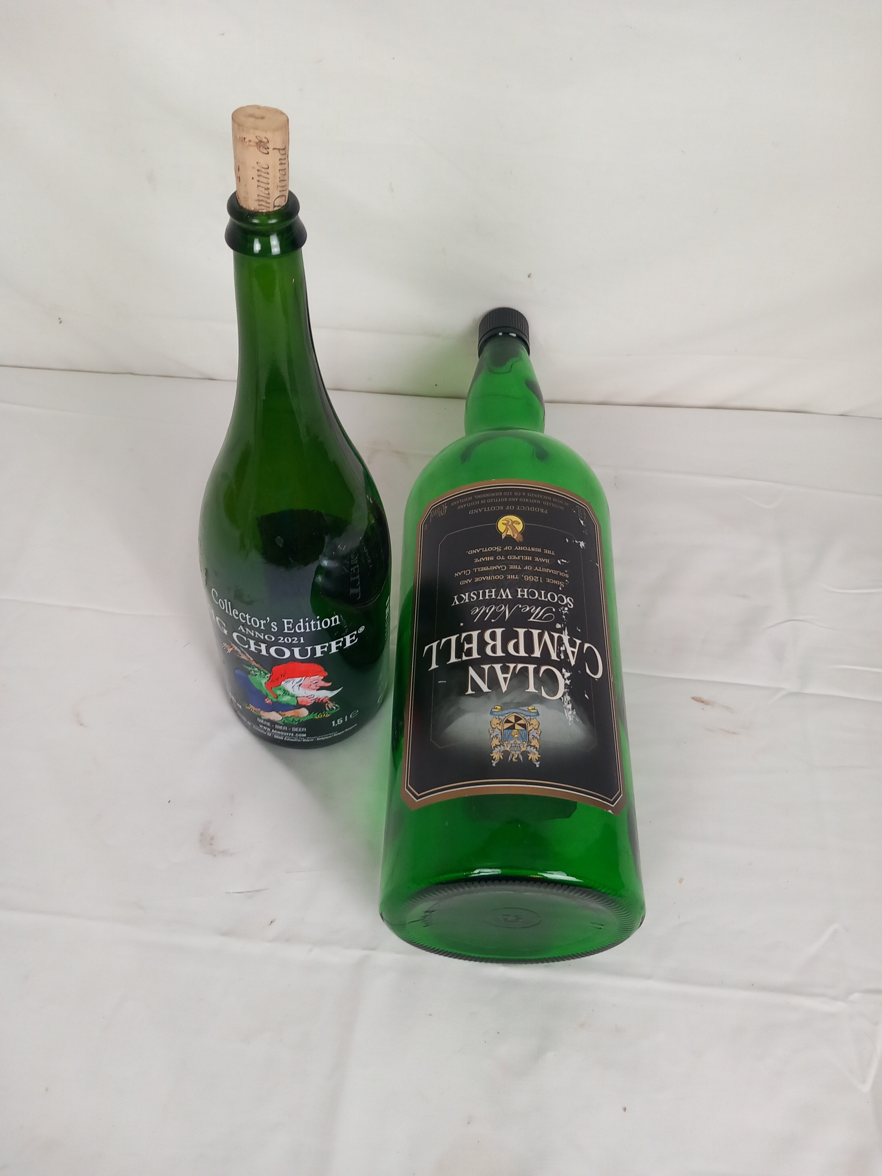 Lot De 2 Bouteilles Clan Campbell Vintage En Verres  Très bon état - Vue 3 - 