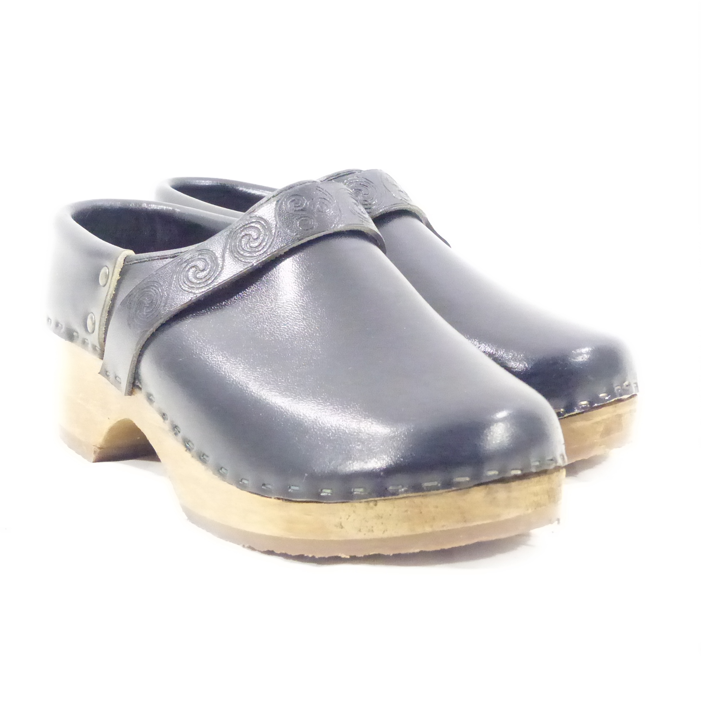 Socque en cuir sur semelle anatomique en bois / Sabot Breton - Taille 36 - Photo 1