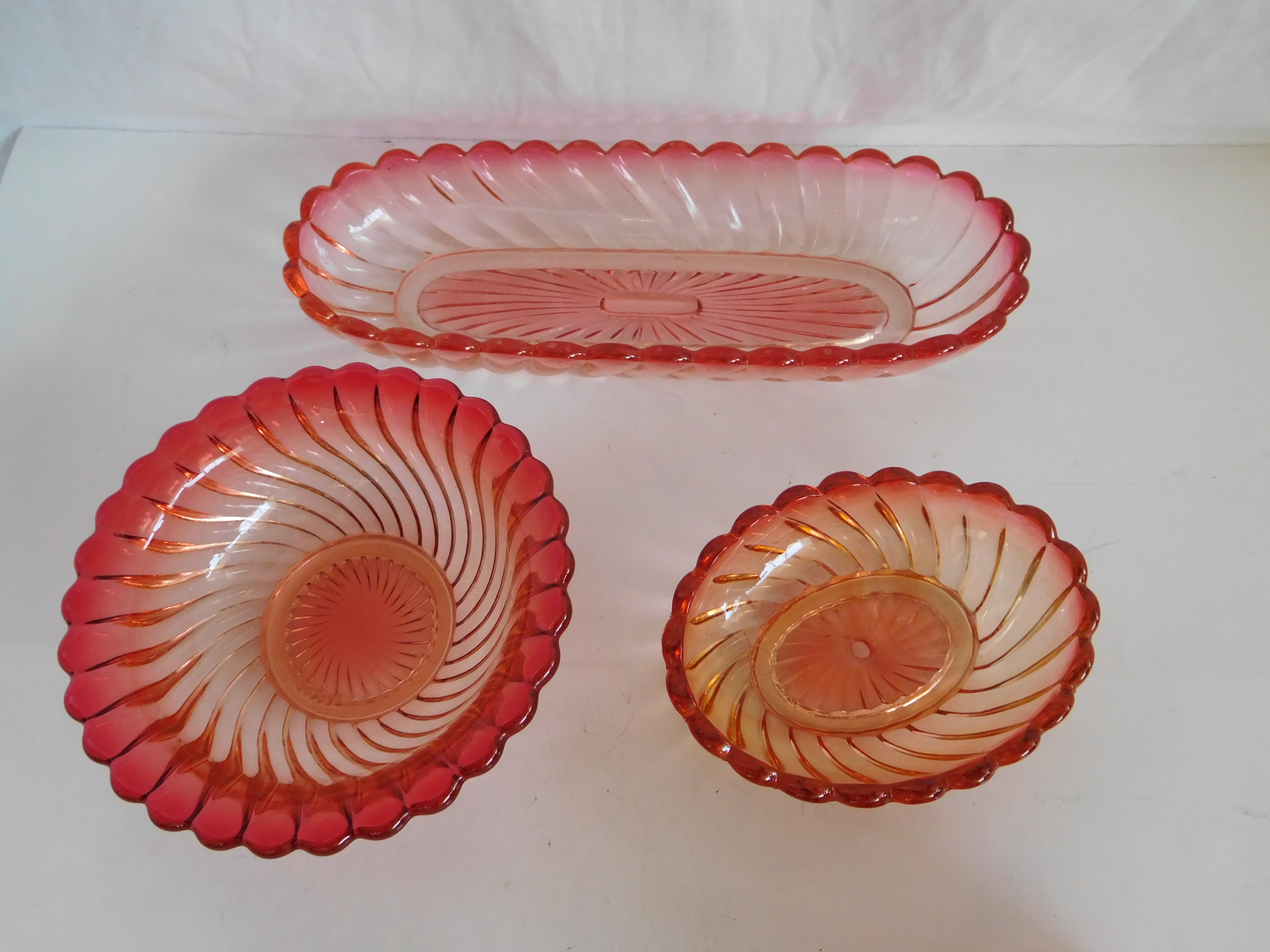 Garniture De Toilette BACCARAT Cristal Rose Ambré - 8 Pièces Rares°° - Photo 7