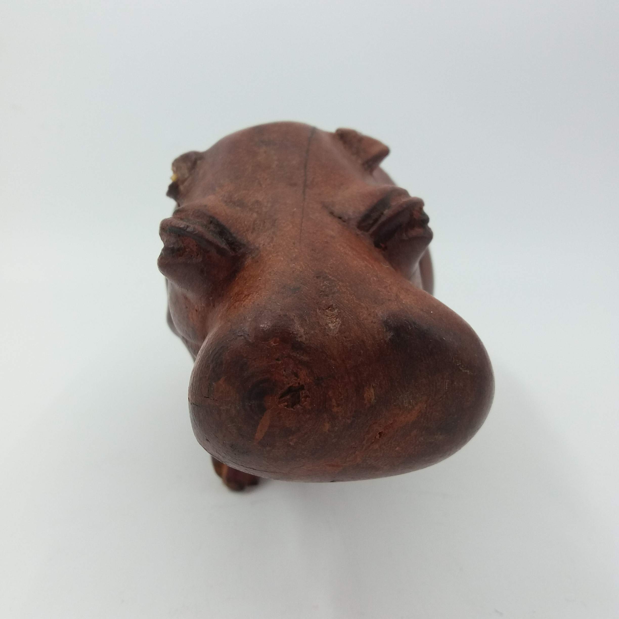 Sculpture d’hippopotame en bois artisanat - Photo 2