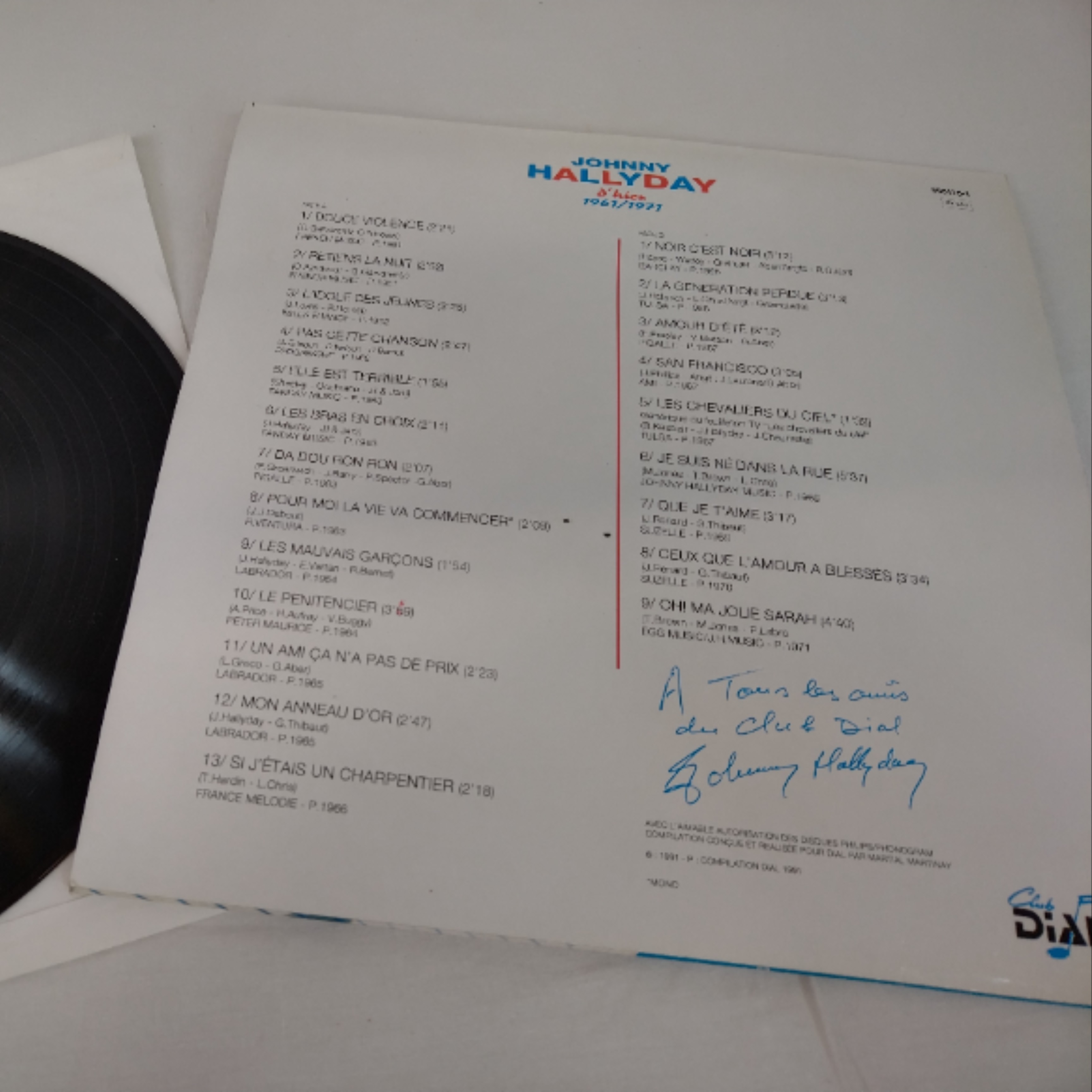 Johnny Hallyday "d'hier" 1961/1971 Disque vinyle 33T Très bon état - Vue 3 - 