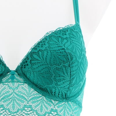 Soutien gorge vert en dentelle avec armatures - Femme - In Extenso - Taille 90B - Photo 3