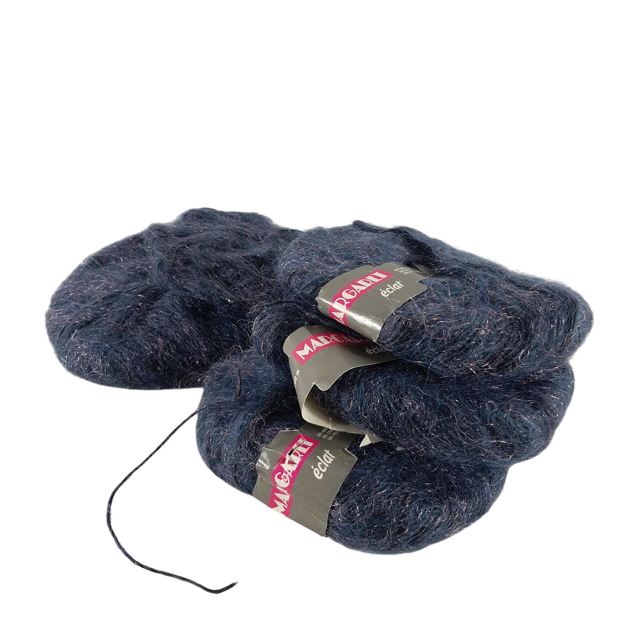 Lot de 4 pelotes de laine - bleu mauve métallisé - Margaret - 60% mohair - Photo 0