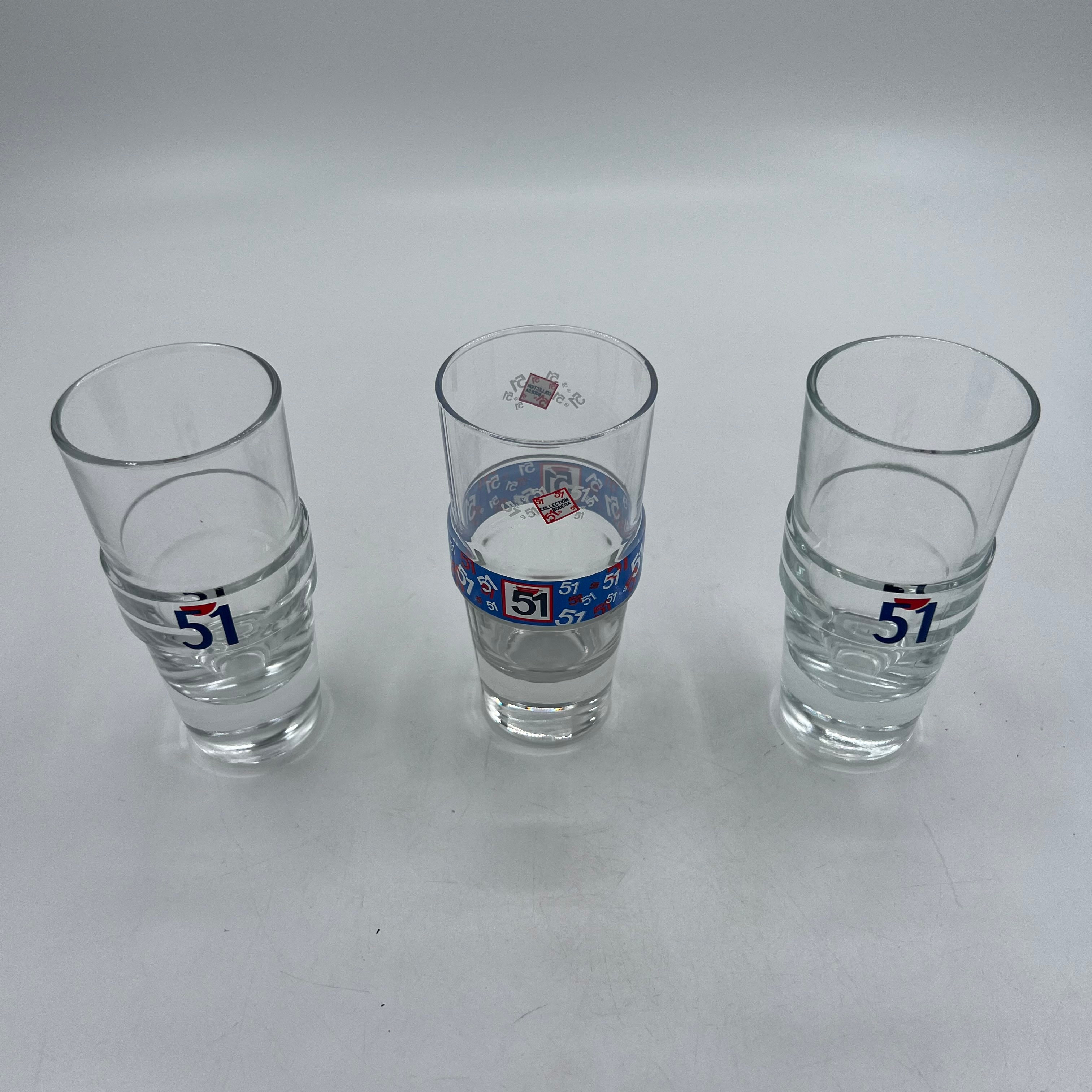 RICARD PASTIS - LOT DE 6 VERRES SANS TRAIT DE DOSE - TBE - BAR & BISTROT