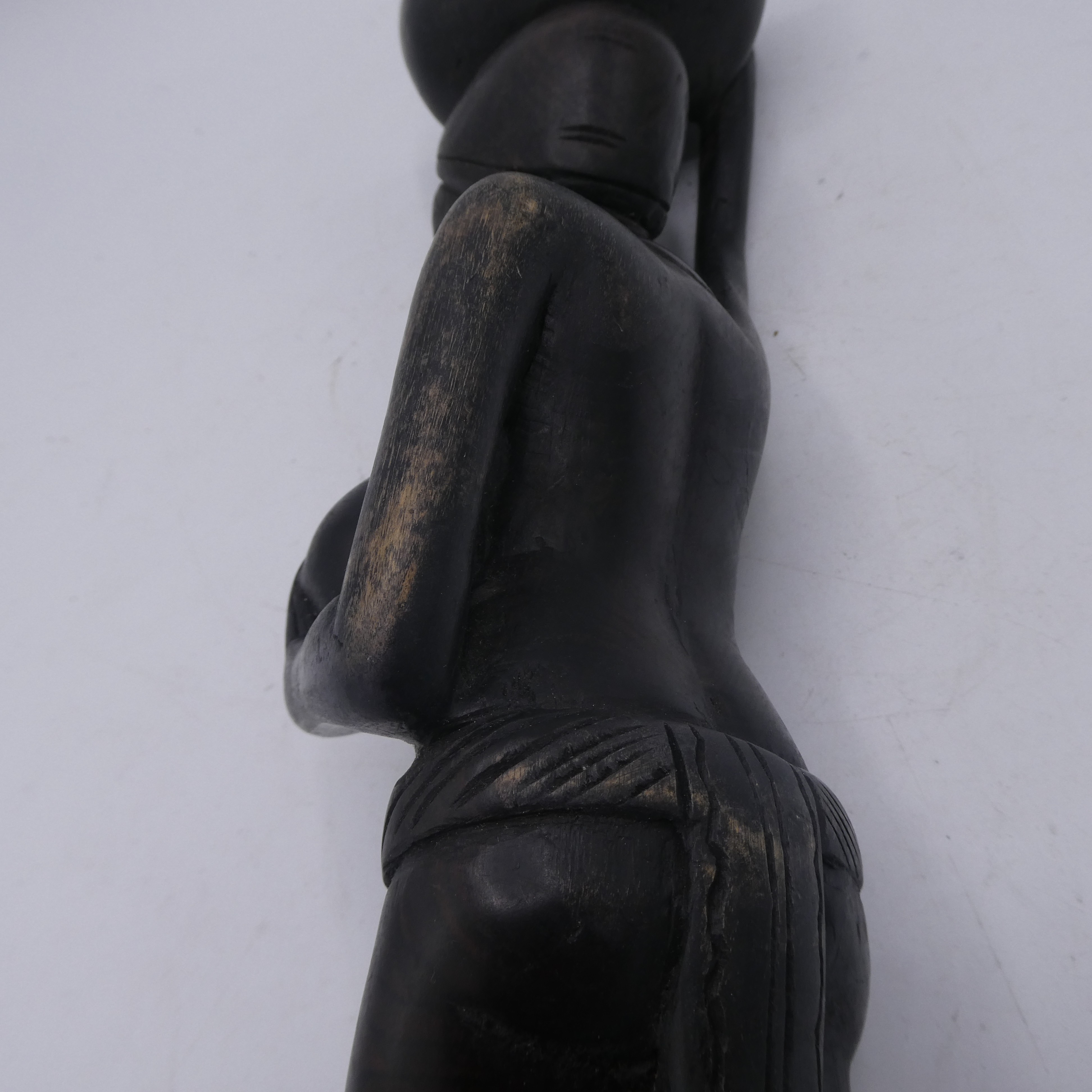 Statuette africaine en ébène vintage 35cm - Photo 7