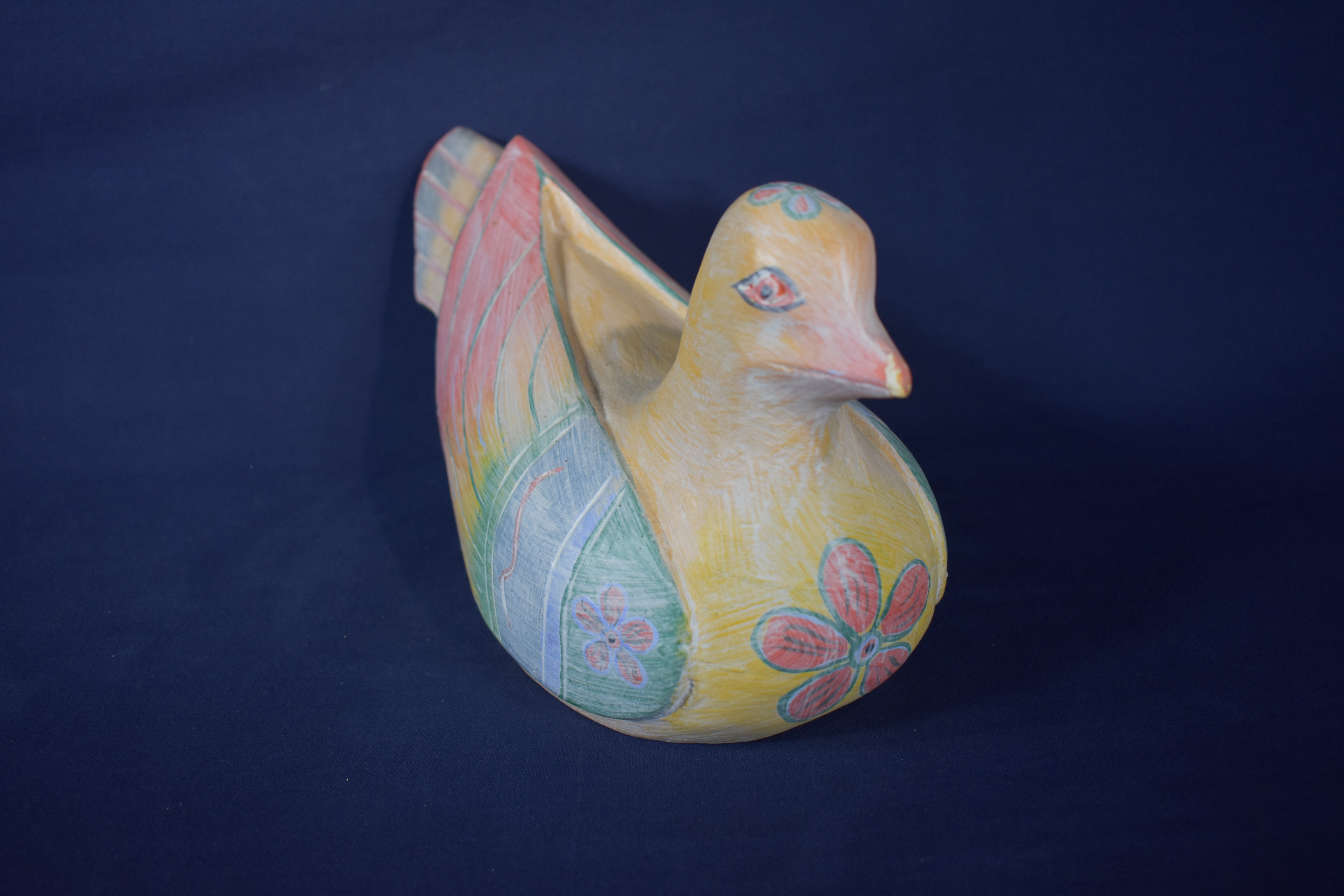 Poule décorative en bois peint ( longueur 30 cm, largeur 12 cm & hauteur 18 cm ) - Photo 3