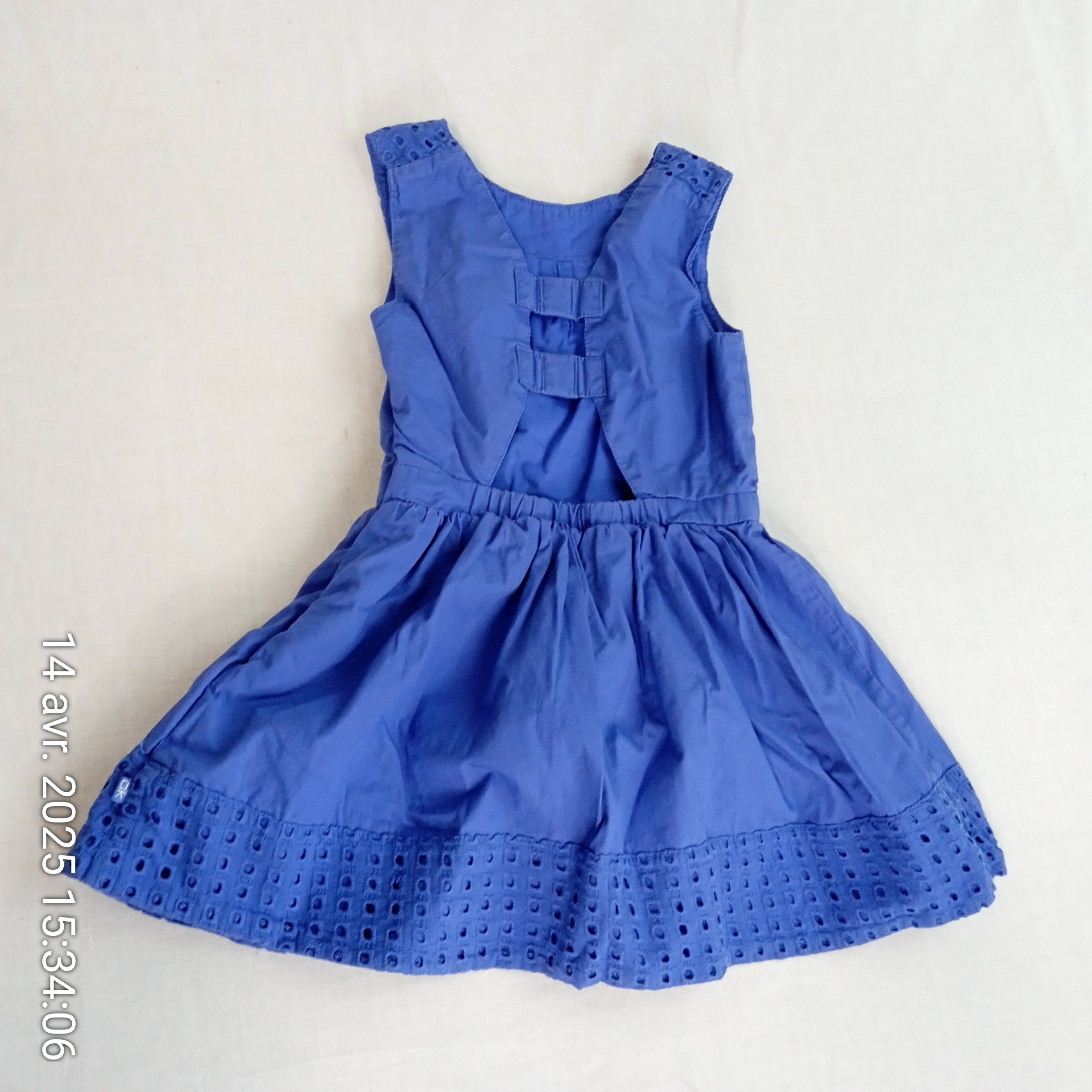 Robe bleu dentelle fille OKAÏDI taille 5 ans - Photo 1