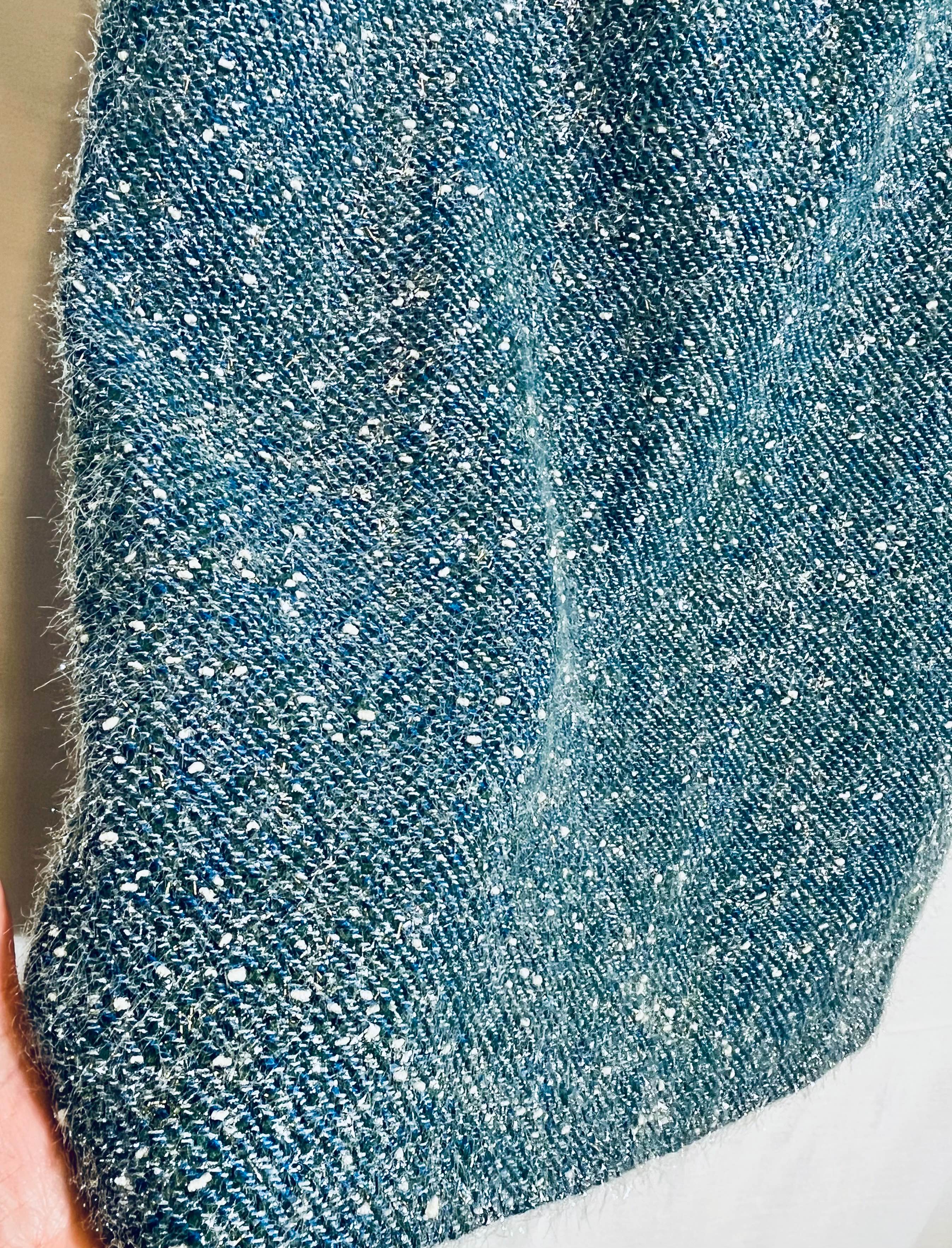 Jupe Richard Nicoll -34 - bleu chiné brillant vintage - Photo 12