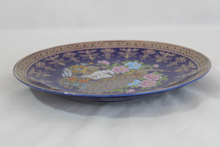  Assiette émaillée Japonais Décor Au Paons en faïence  Très bon état - Vue 2 - 