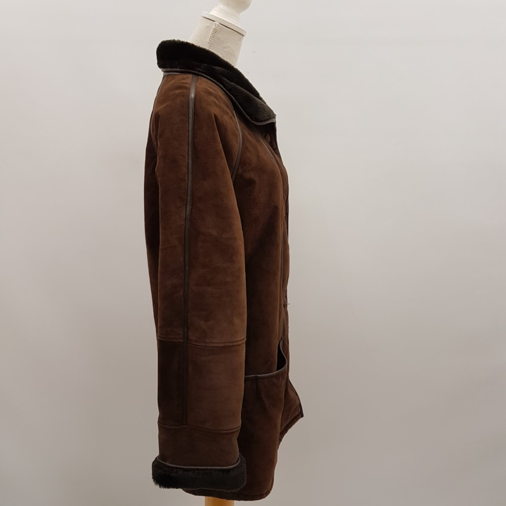 Manteau marron en peau retournée - ANNA POLARE - taille 46/48 Très bon état - Vue 2 - 