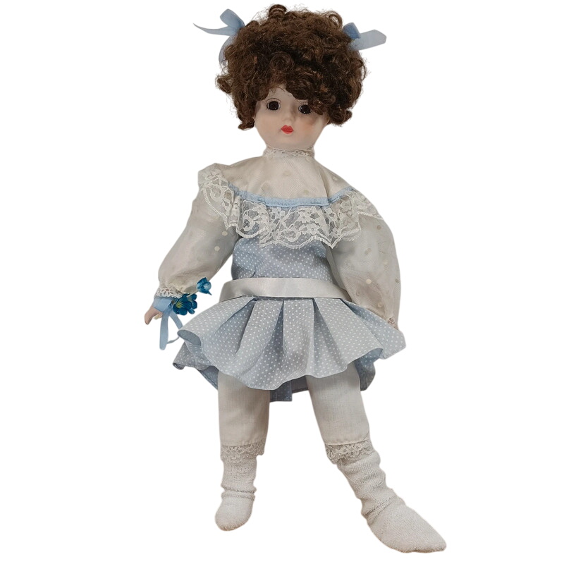 POUPÉE DE PORCELAINE robe bleue EUR 5,00 - FR