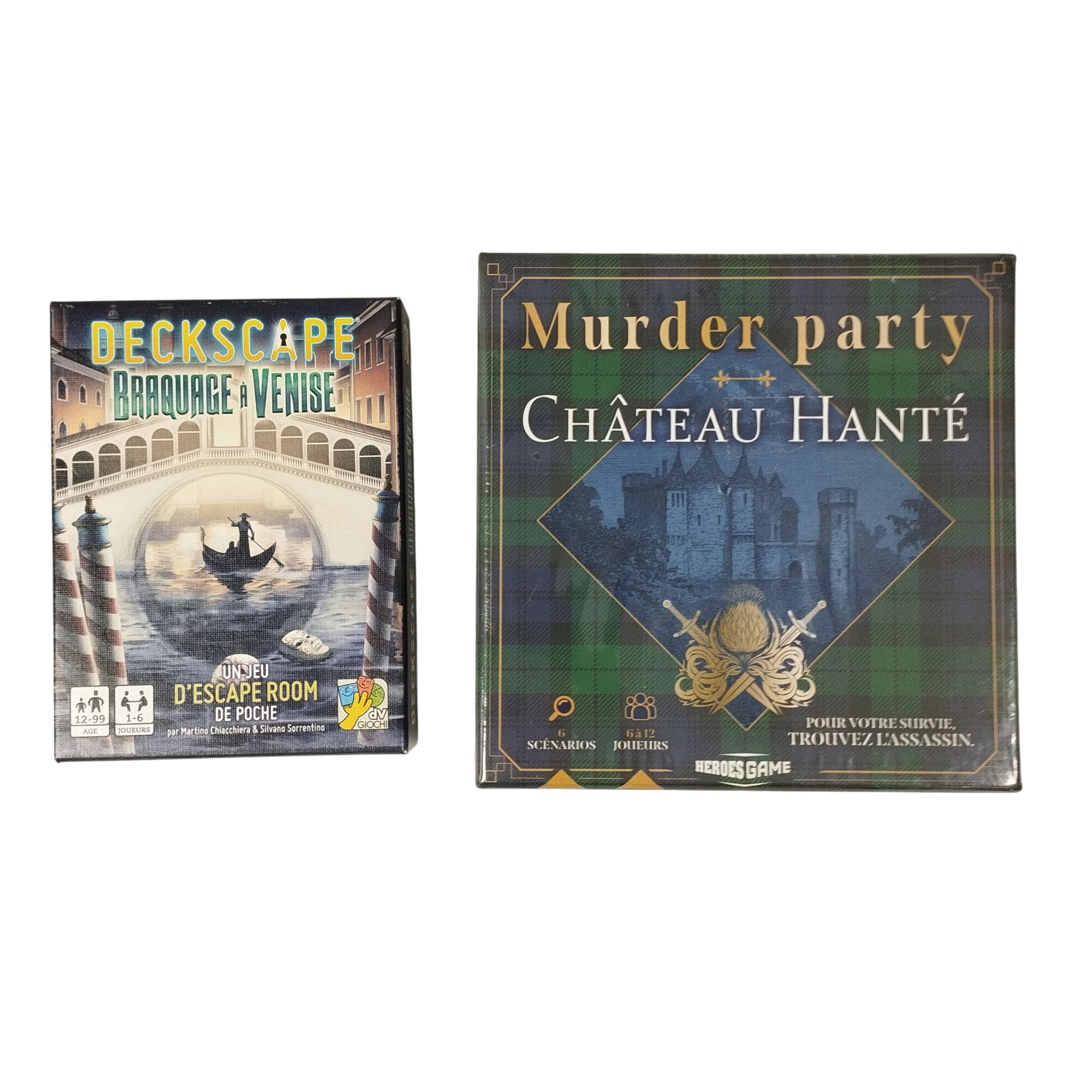 Lot de 2 jeux d'ambiance (murder party & escape game) Comme neuf -  reconditionné disponible sur Label Emmaüs