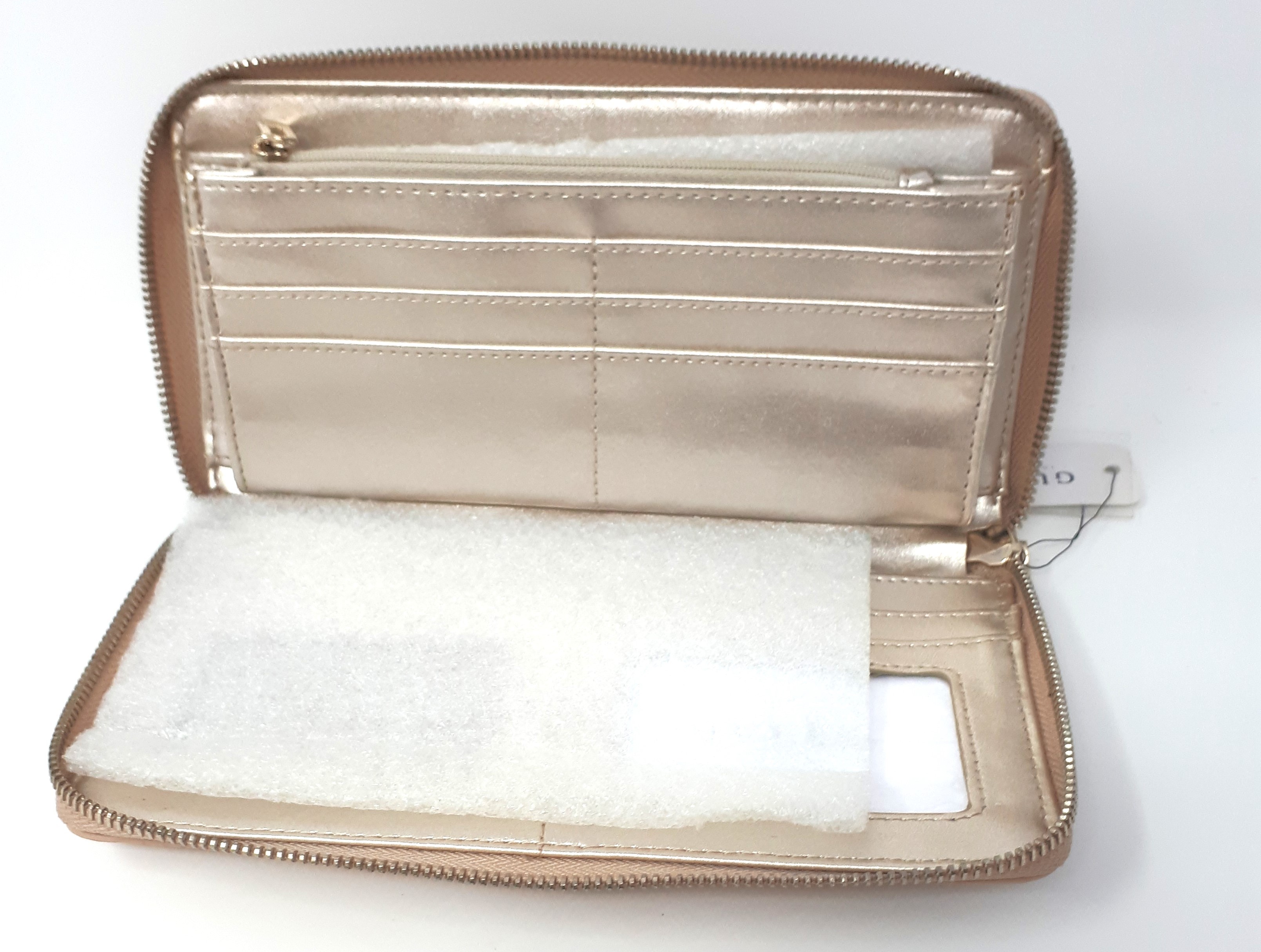 Portefeuille GUESS Reiko – Couleur étain (pewter), En Simili Cuir, Format Tri-fold, Neuf Avec étiquettes